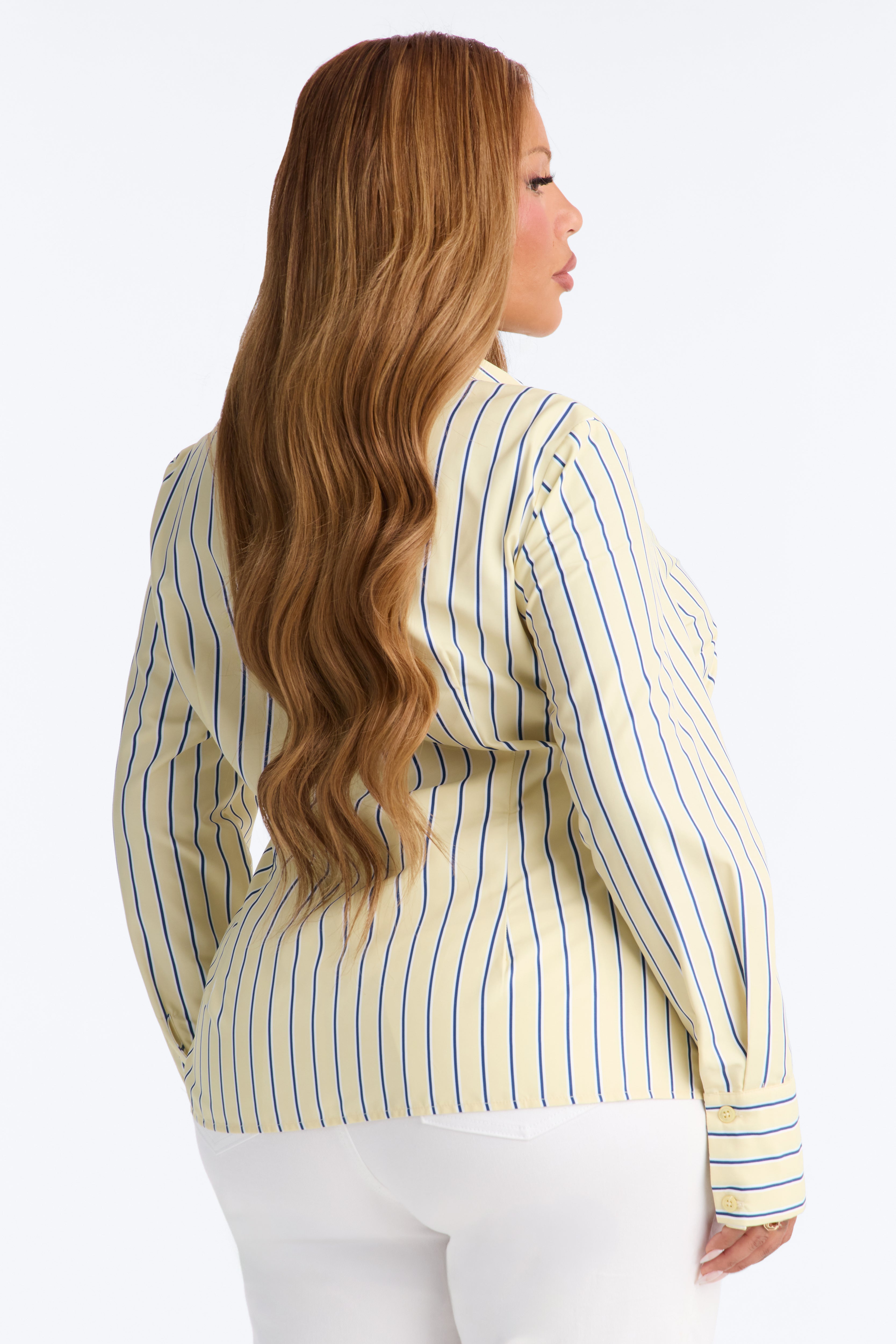 Just My Luck Button Up Shirt - Yellow/combo
