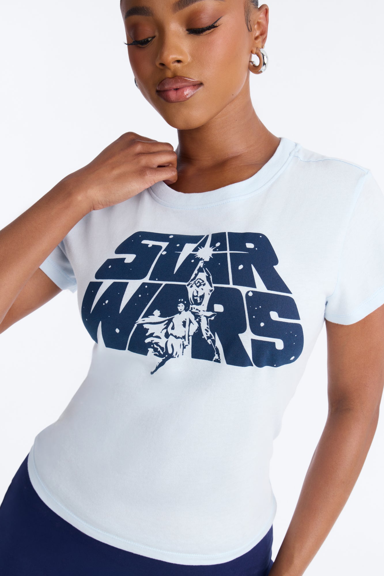 Starwars Classic Logo Baby Tee - Light Blue