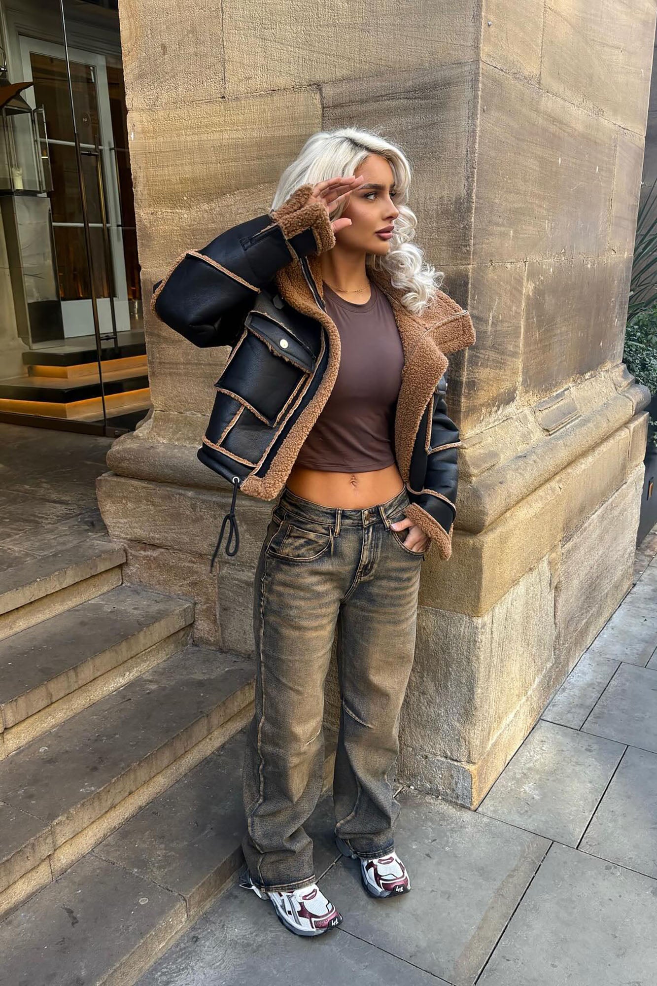 Out and About Shearling Jacket - Black
