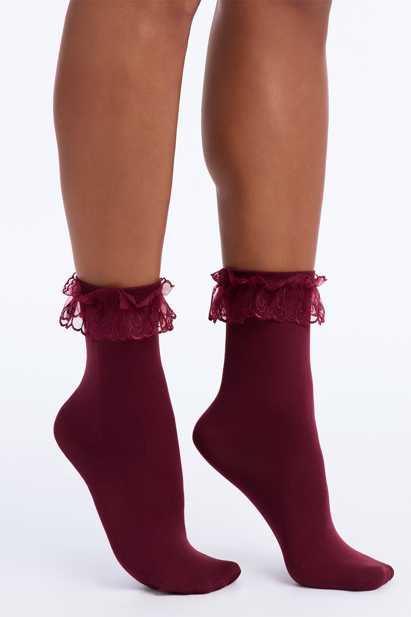 Oh So Chic Socks - Burgundy