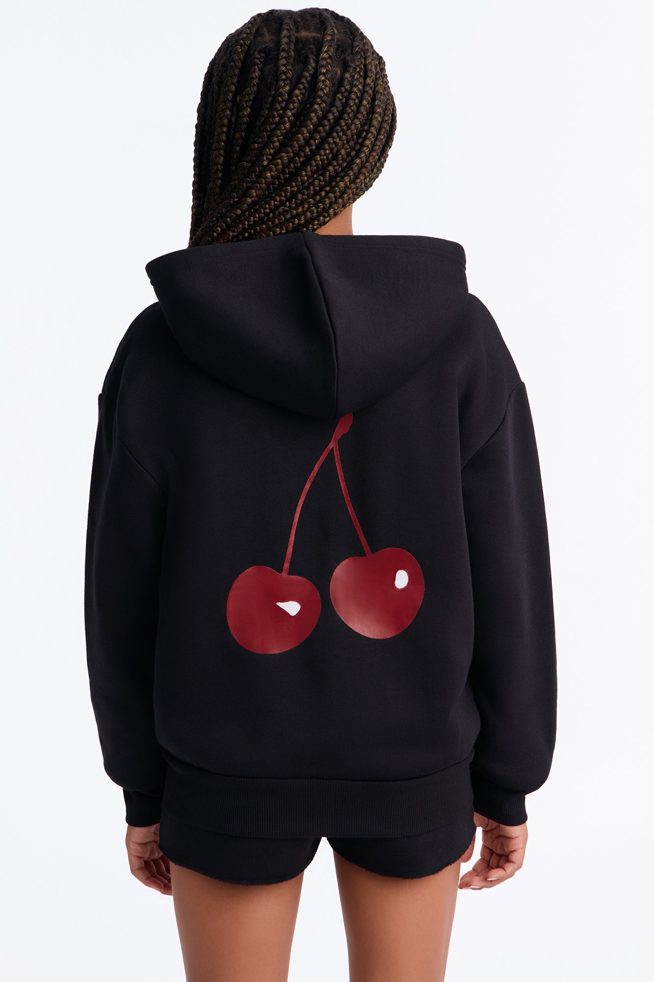 Mini Cherry Taste Fleece Short Set - Black