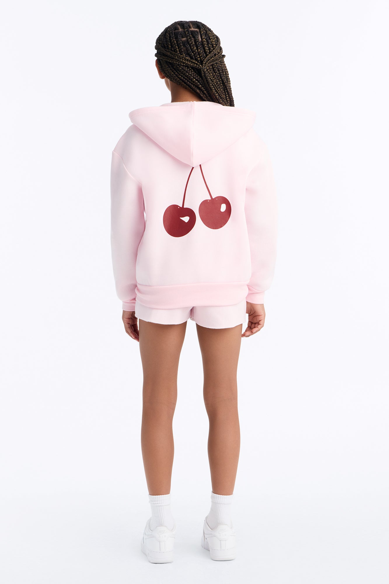 Mini Cherry Taste Fleece Short Set - Pink