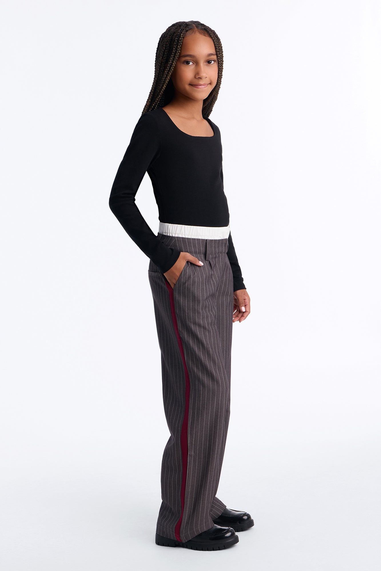 Mini Dedicated To You Double Waistband Trouser II - Charcoal/combo