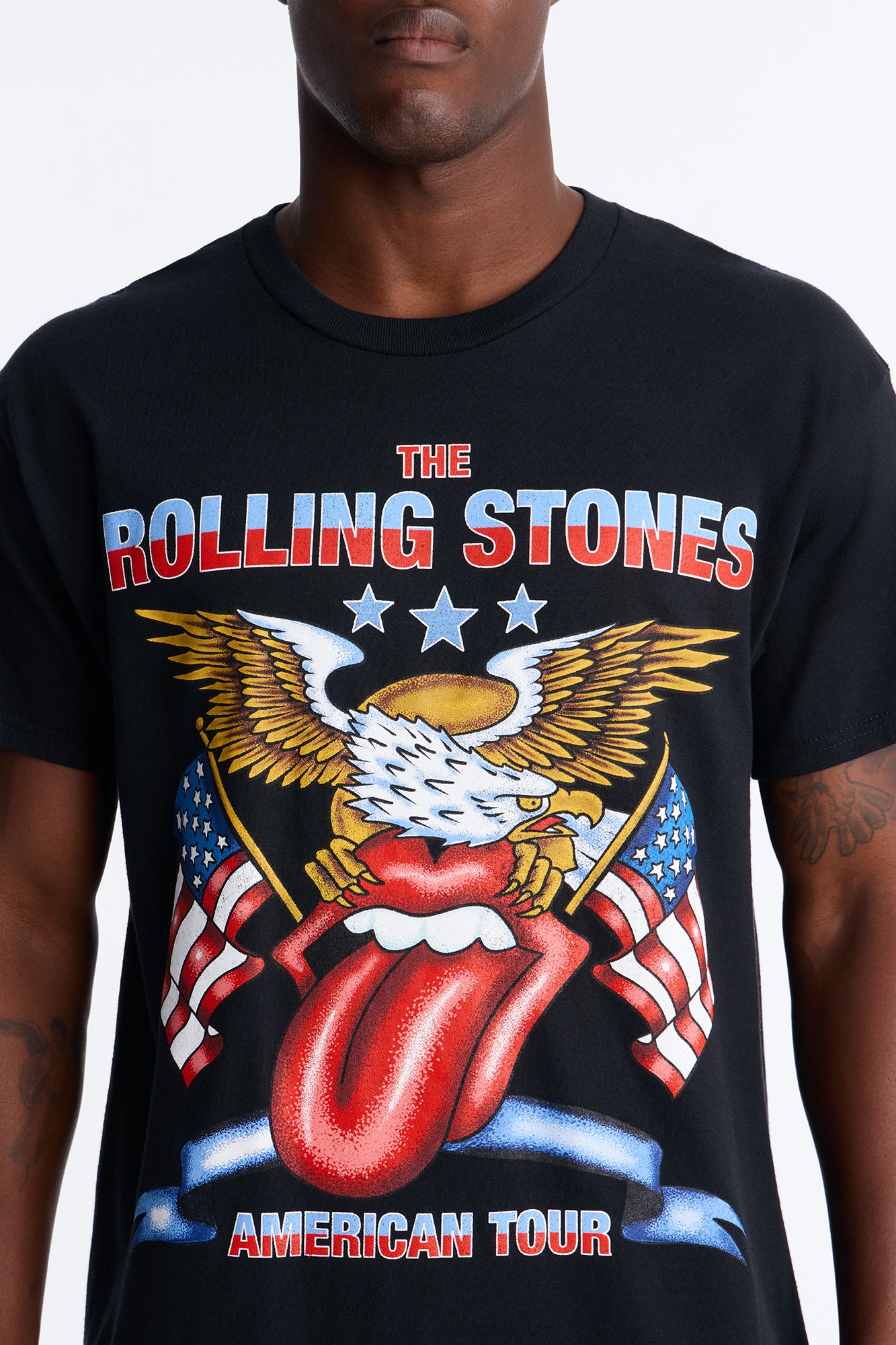 Rolling Stones America Oversized Short Sleeve Tee - Black