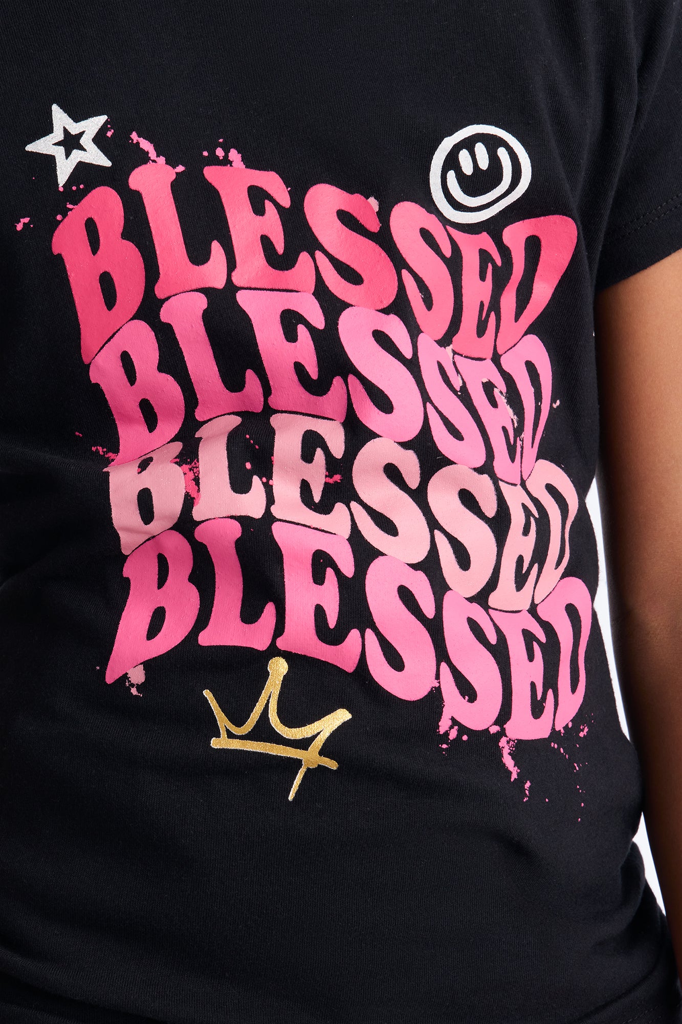 Mini Beyond Blessed Pant Set - Black/Pink