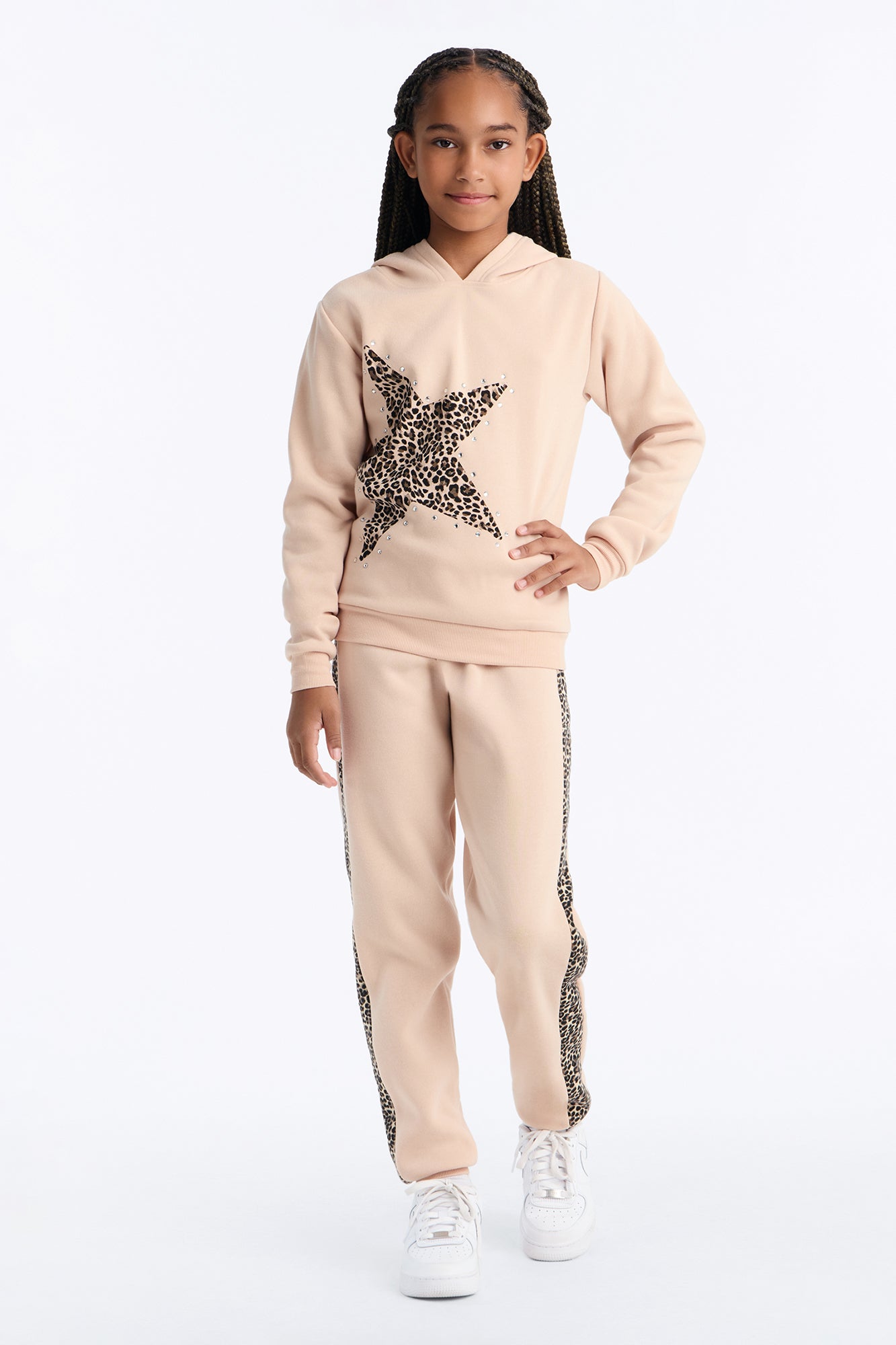 Mini Born To Be A Star Jogger Pant Set - Sand