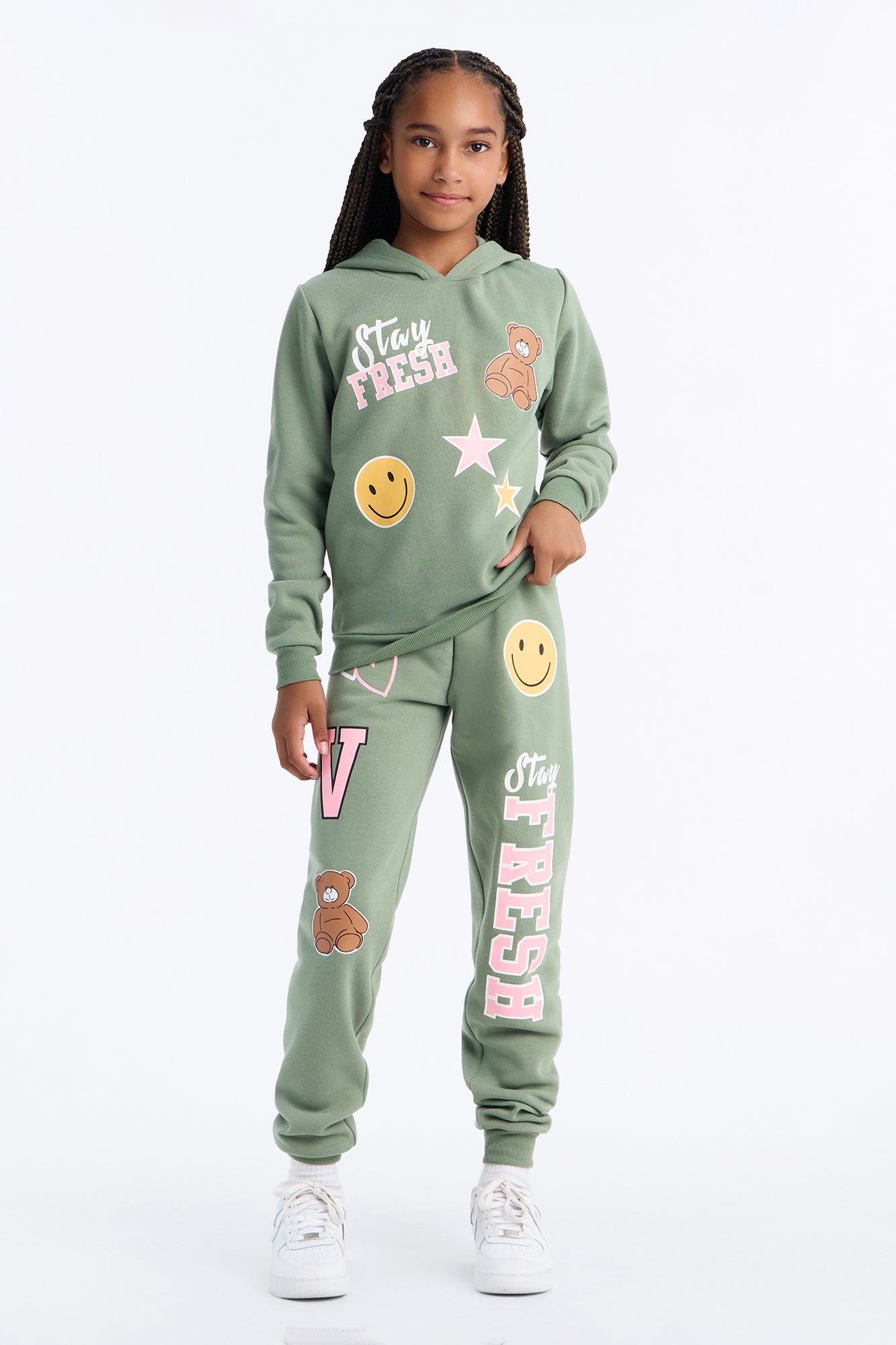 Mini Stay Fresh Jogger Pant Set - Sage