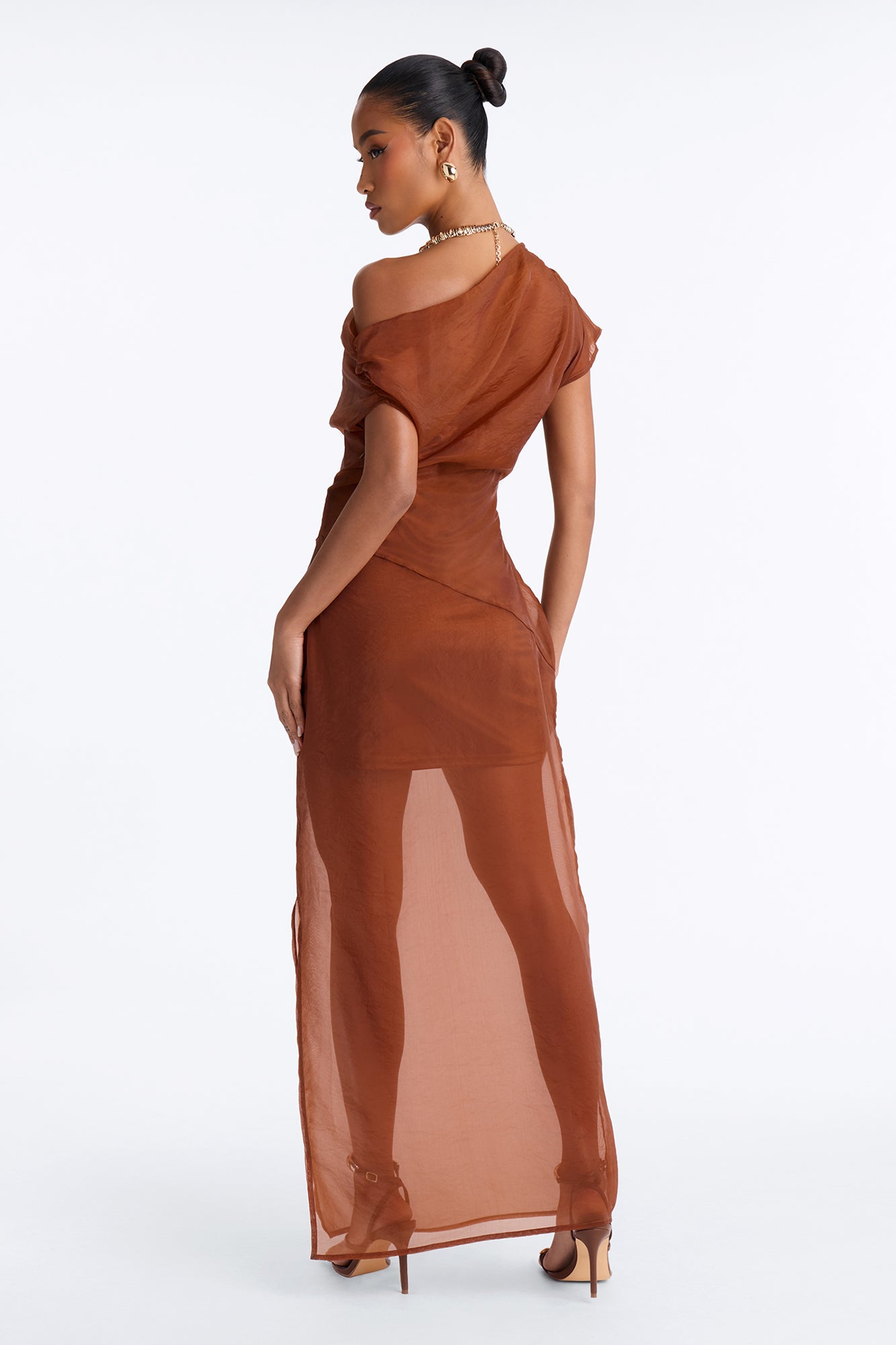 Subtle Statement Taffeta Maxi Dress - Copper