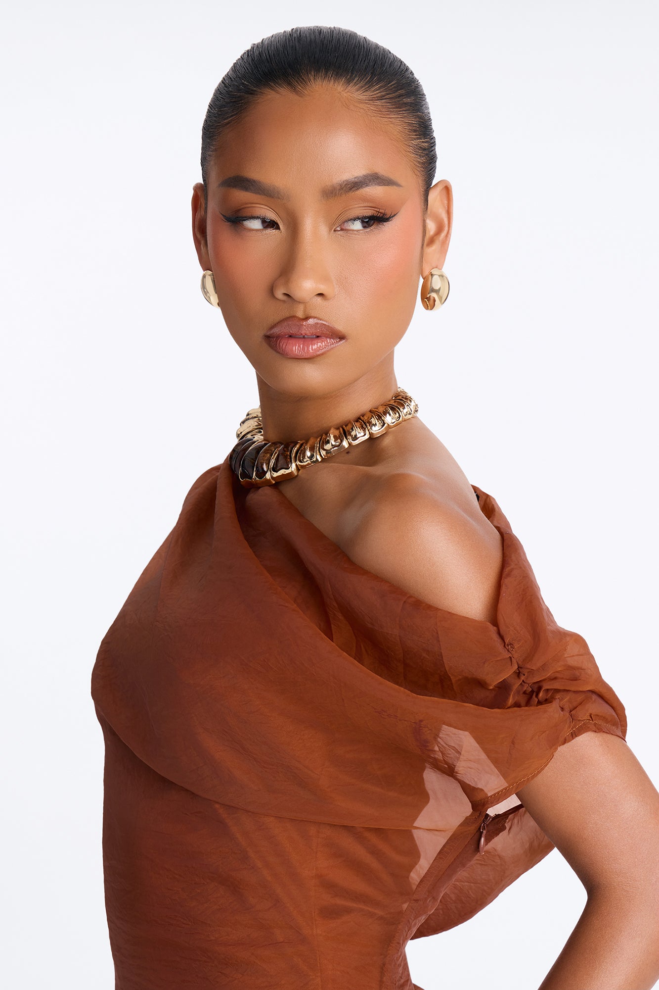 Subtle Statement Taffeta Maxi Dress - Copper