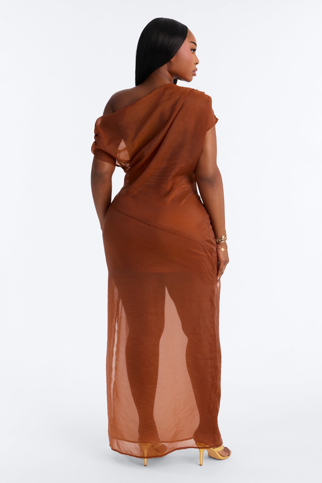Subtle Statement Taffeta Maxi Dress - Copper