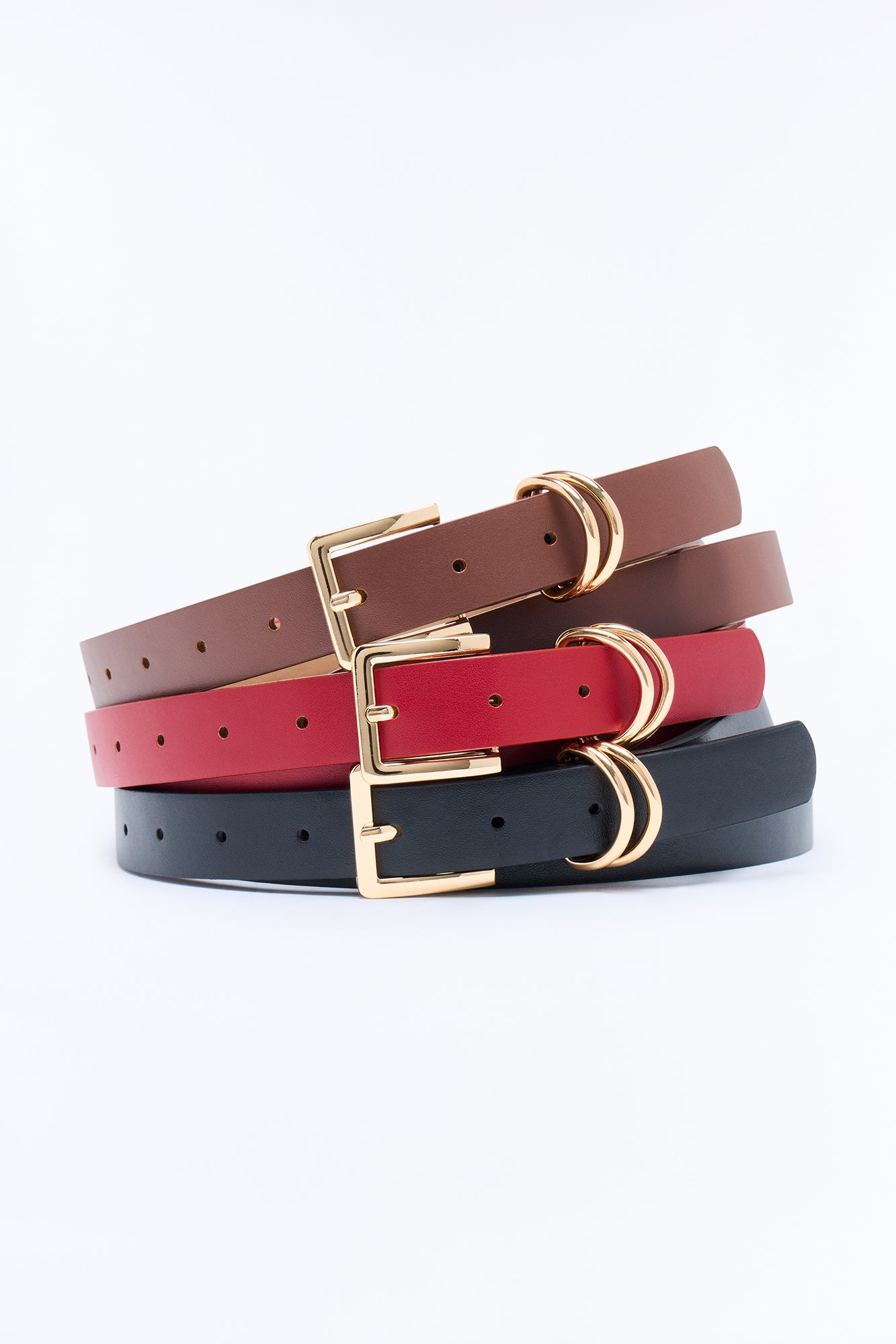 The Best Trio Belt Set - Burgundy/combo