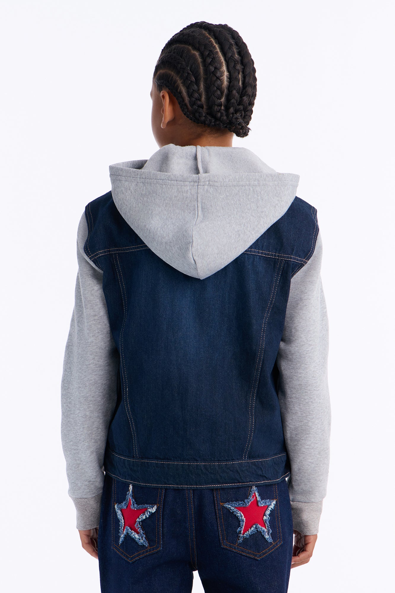 Mini Know For Sure Denim And Fleece Jacket - Medium Wash