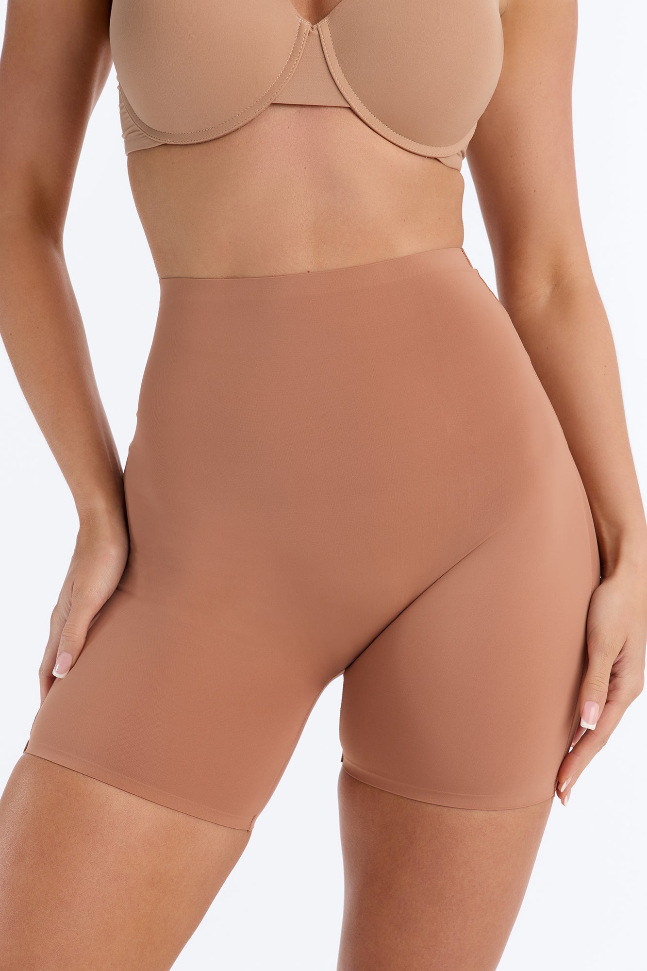 Soft Fit Smoothing Microfiber Boyshort Panty - Mocha