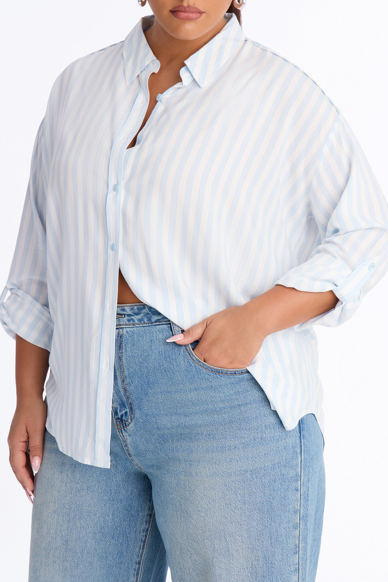 Playin' Games Long Sleeve Top - Light Blue