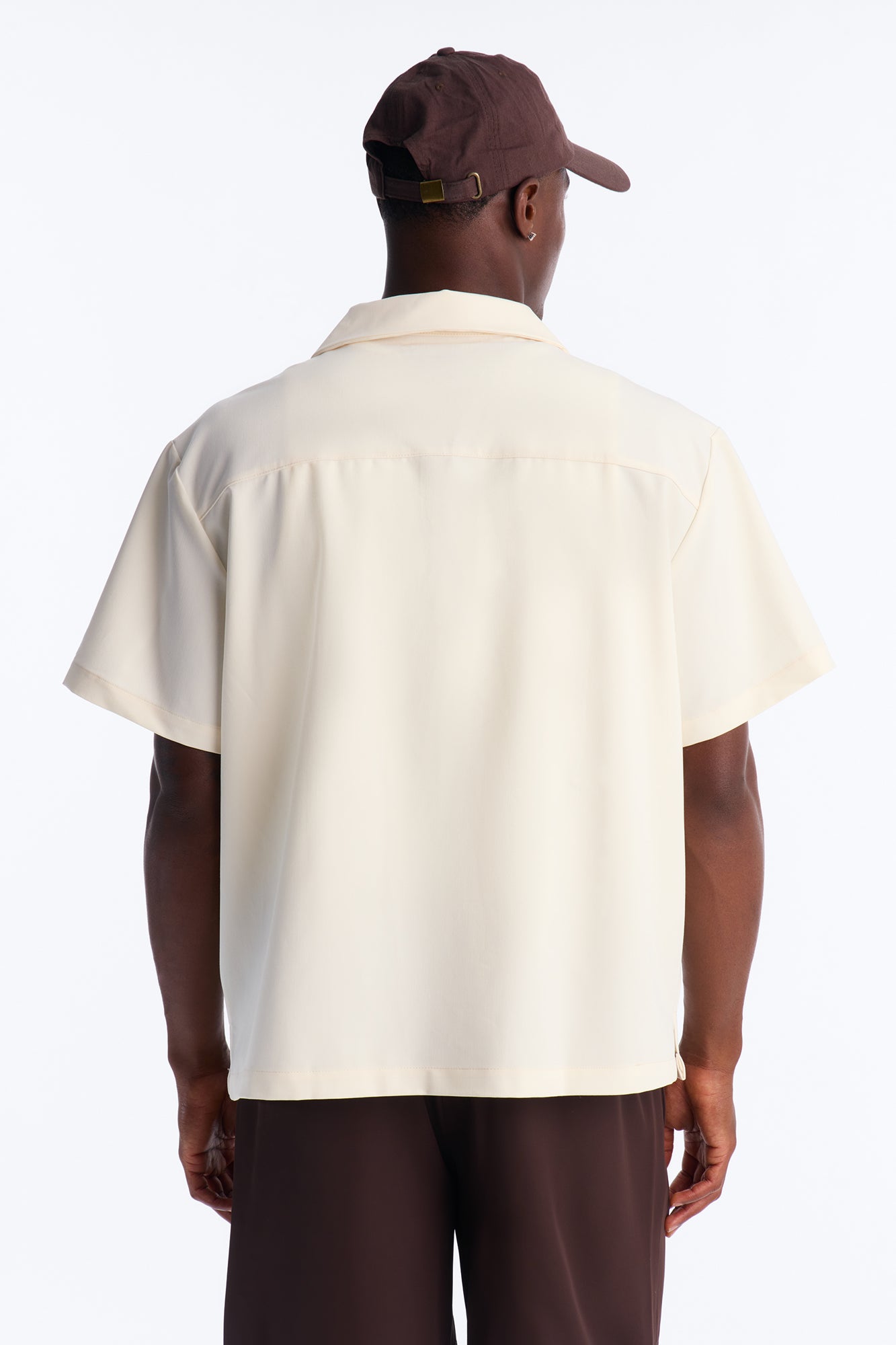 Laguna Boxy Cropped Button Up Shirt - Cream
