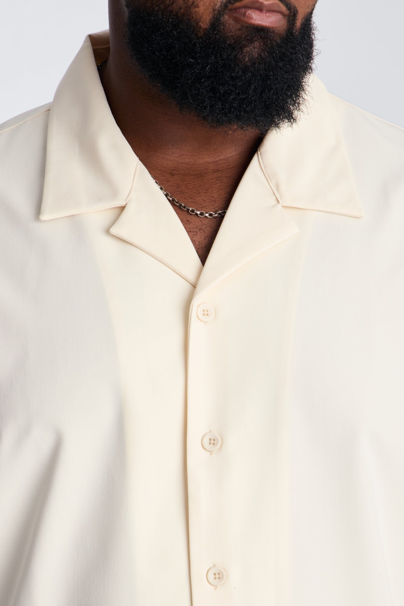 Laguna Boxy Cropped Button Up Shirt - Cream