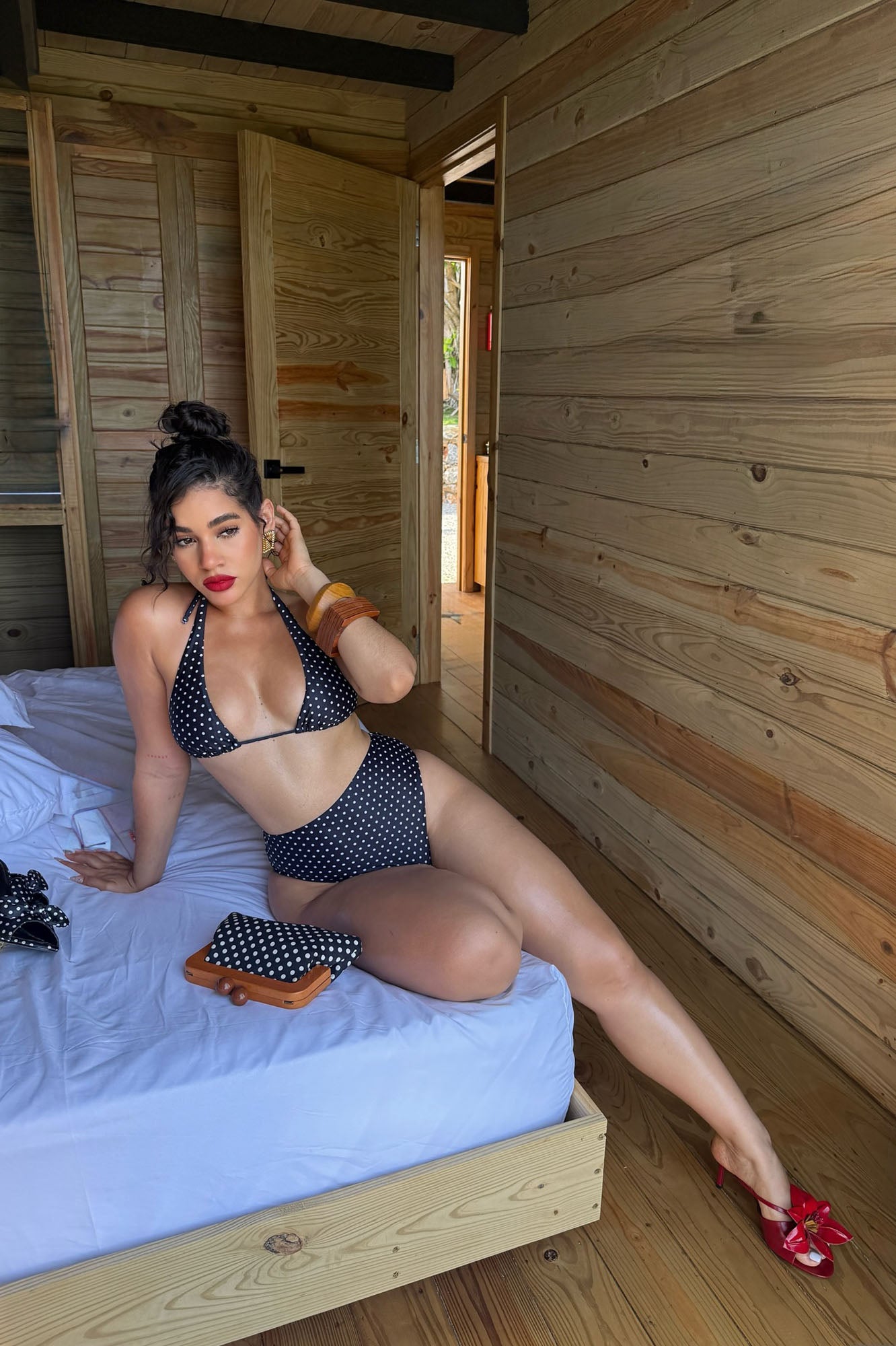 Honolulu Halter High Waist 2 Piece Bikini - Black/combo