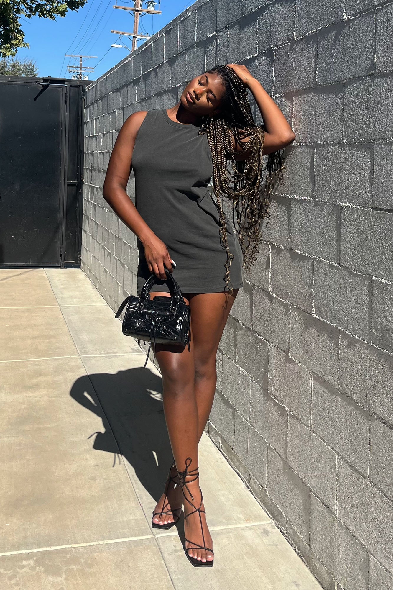 Piper Crew Neck Mini Dress - Black