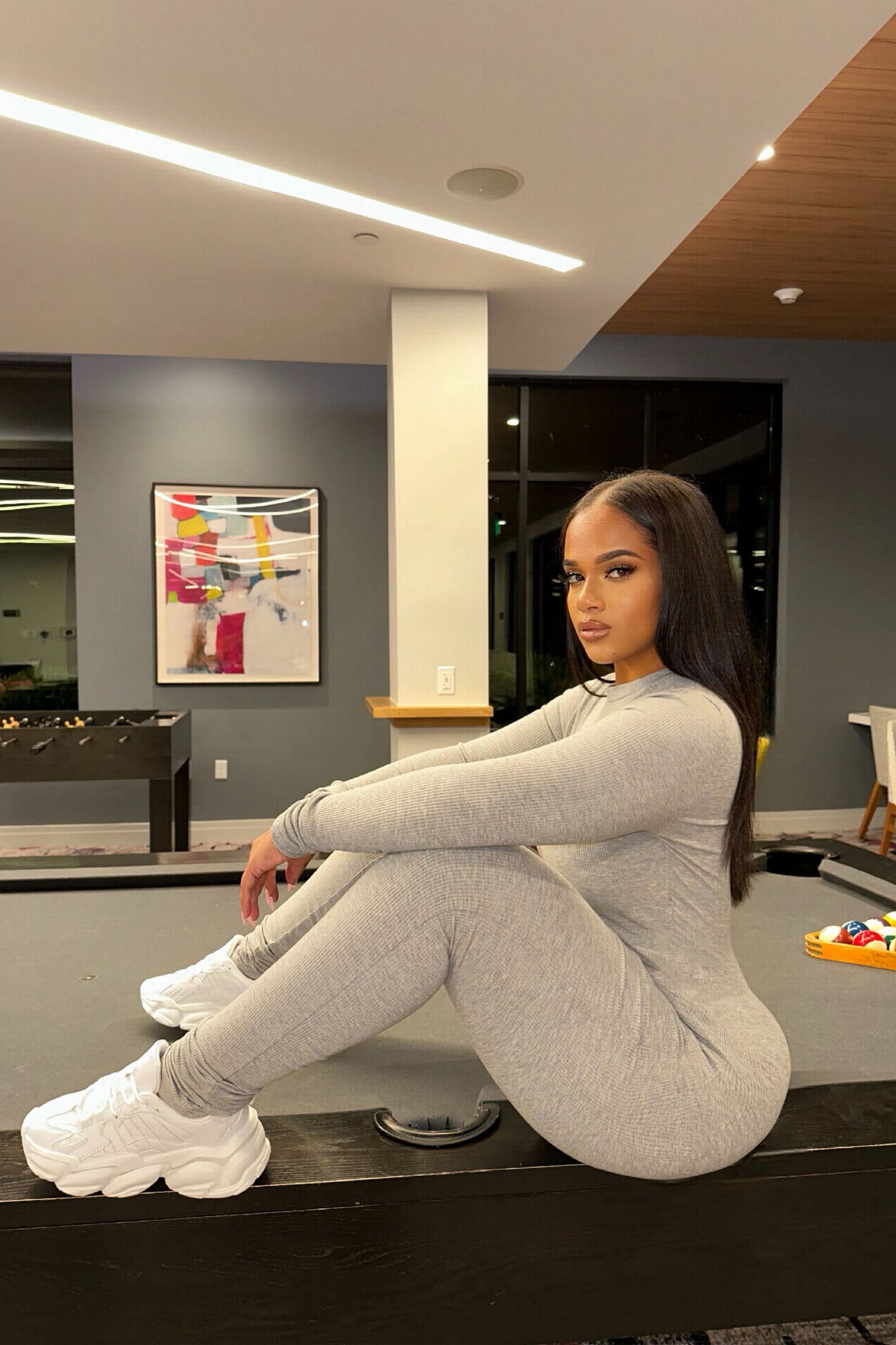 Maribel Snatched Jumpsuit - Heather Grey