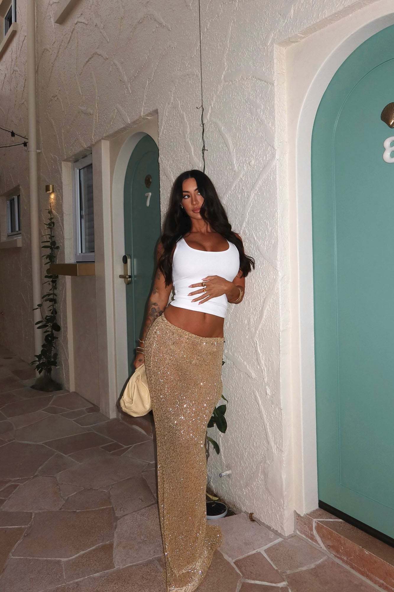 Lost In Paradise Sequin Maxi Skirt - Gold