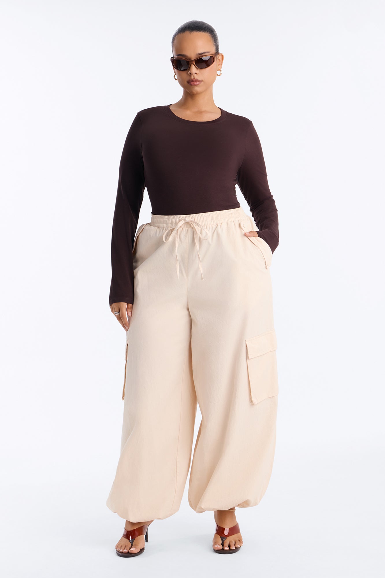 Sabrina Long Sleeve Tee - Dark Brown