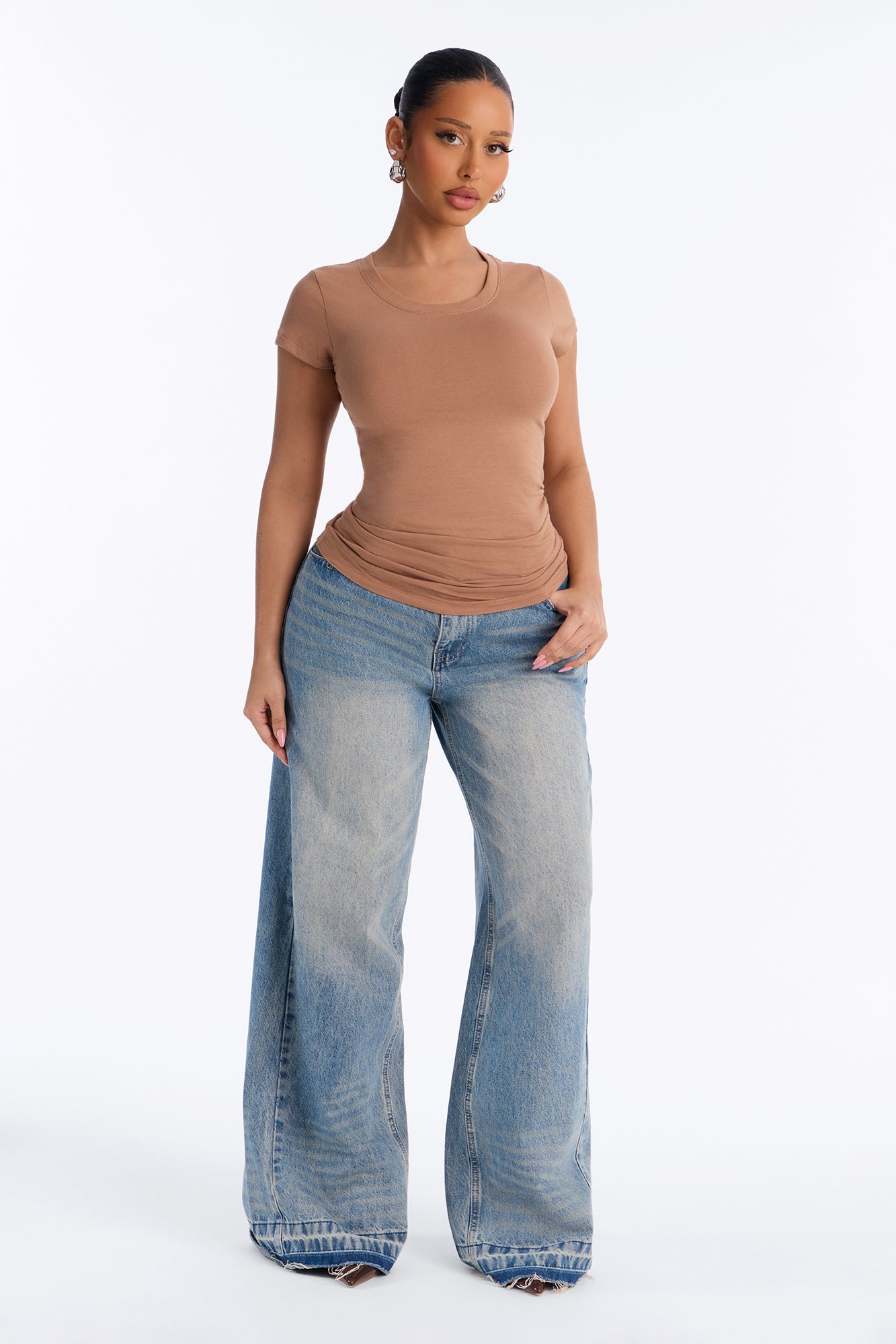 Sabrina Crew Neck Tee - Mocha