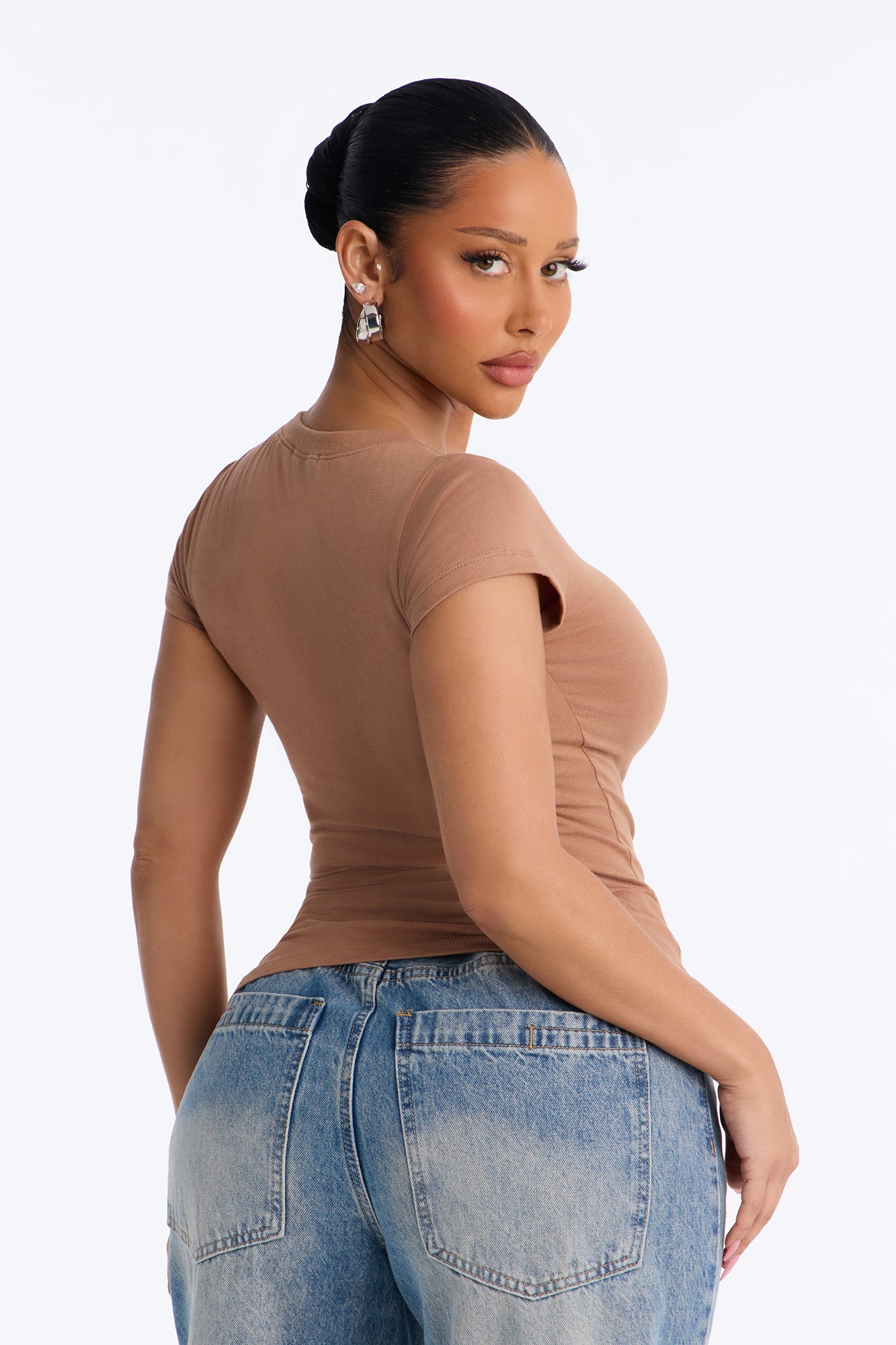 Sabrina Crew Neck Tee - Mocha