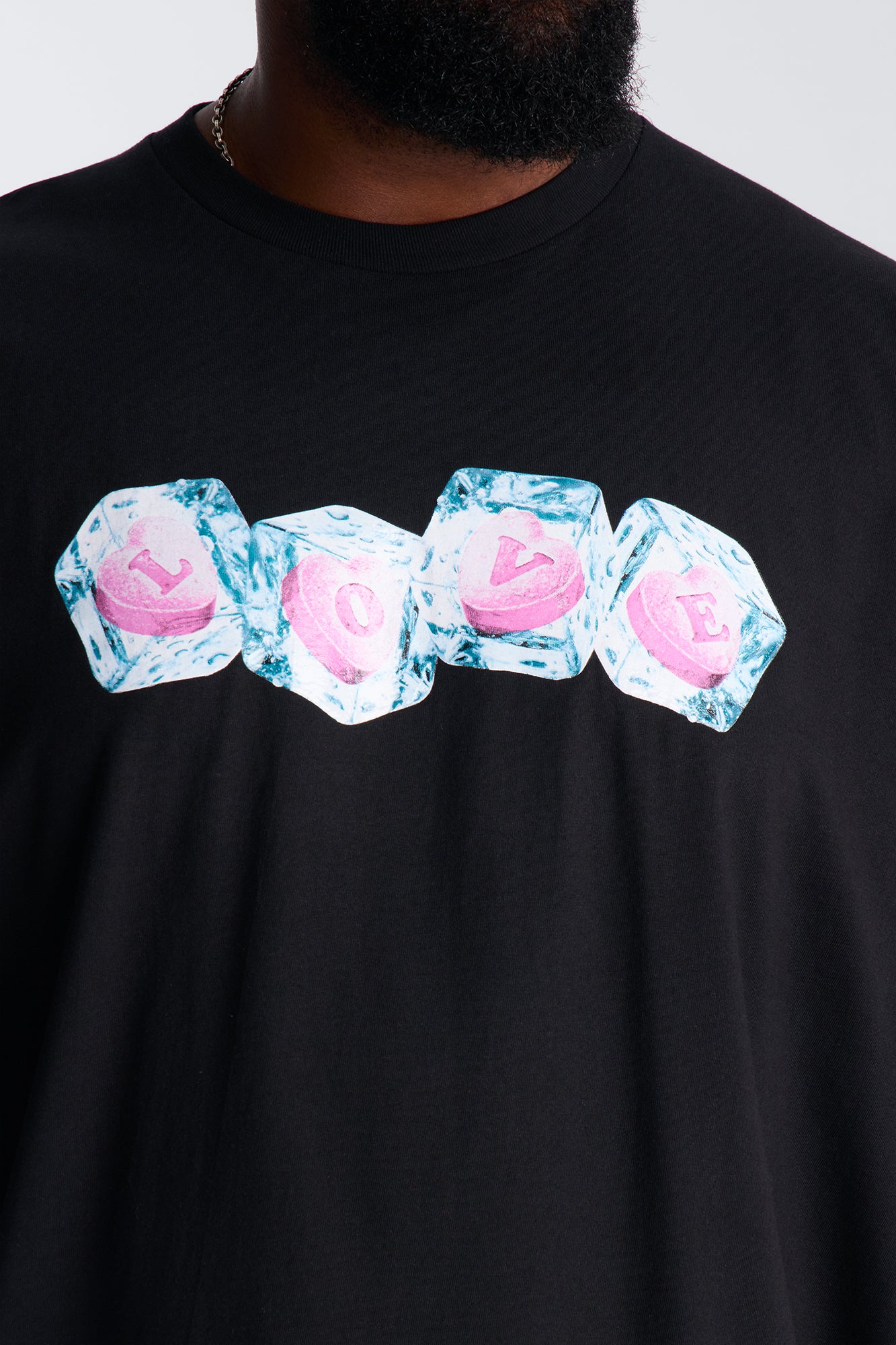 Love Hate Iced Candy Oversized Short Sleeve Tee - Black