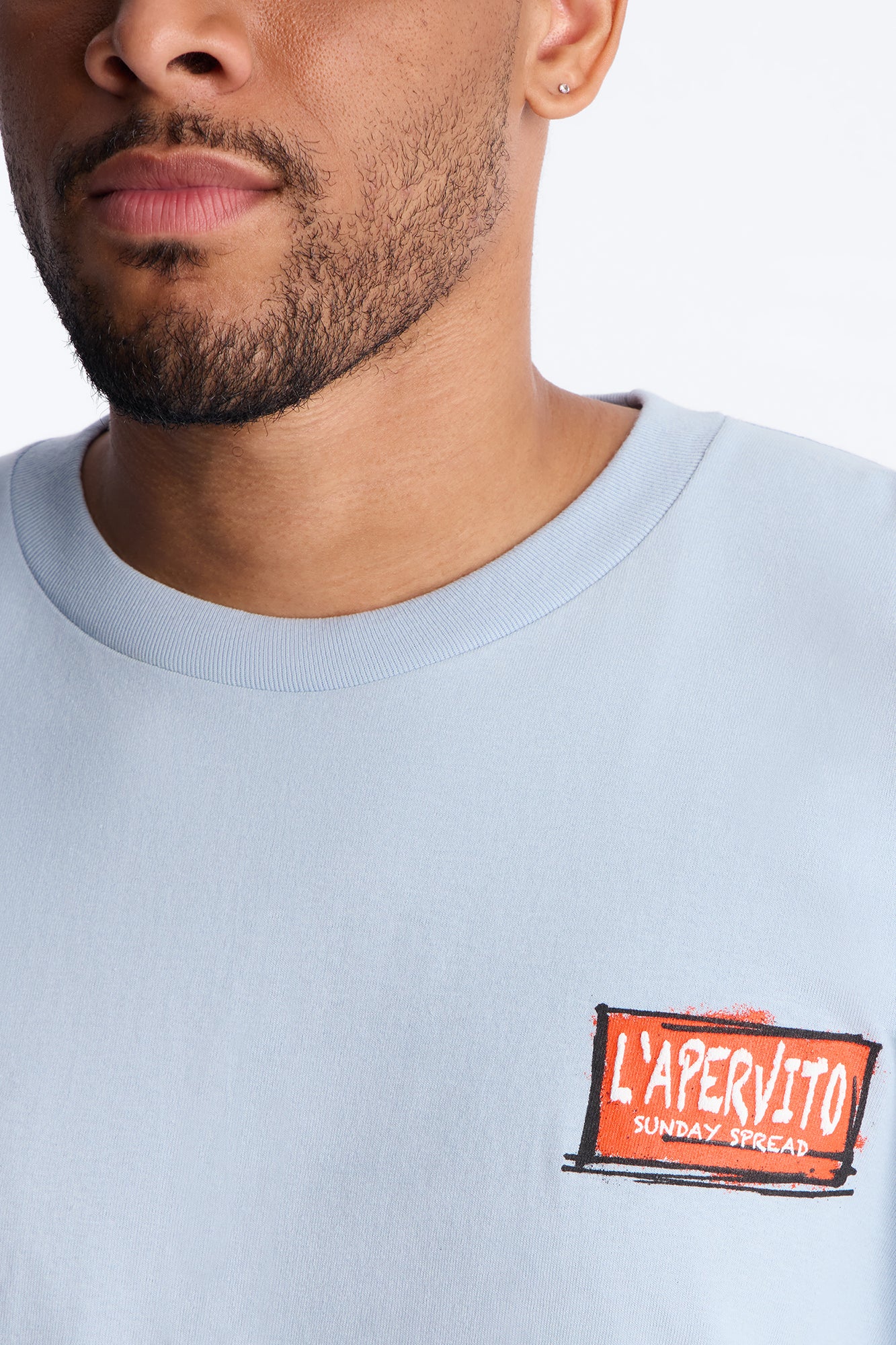 Milano Table Array Oversized Short Sleeve Tee - Light Blue