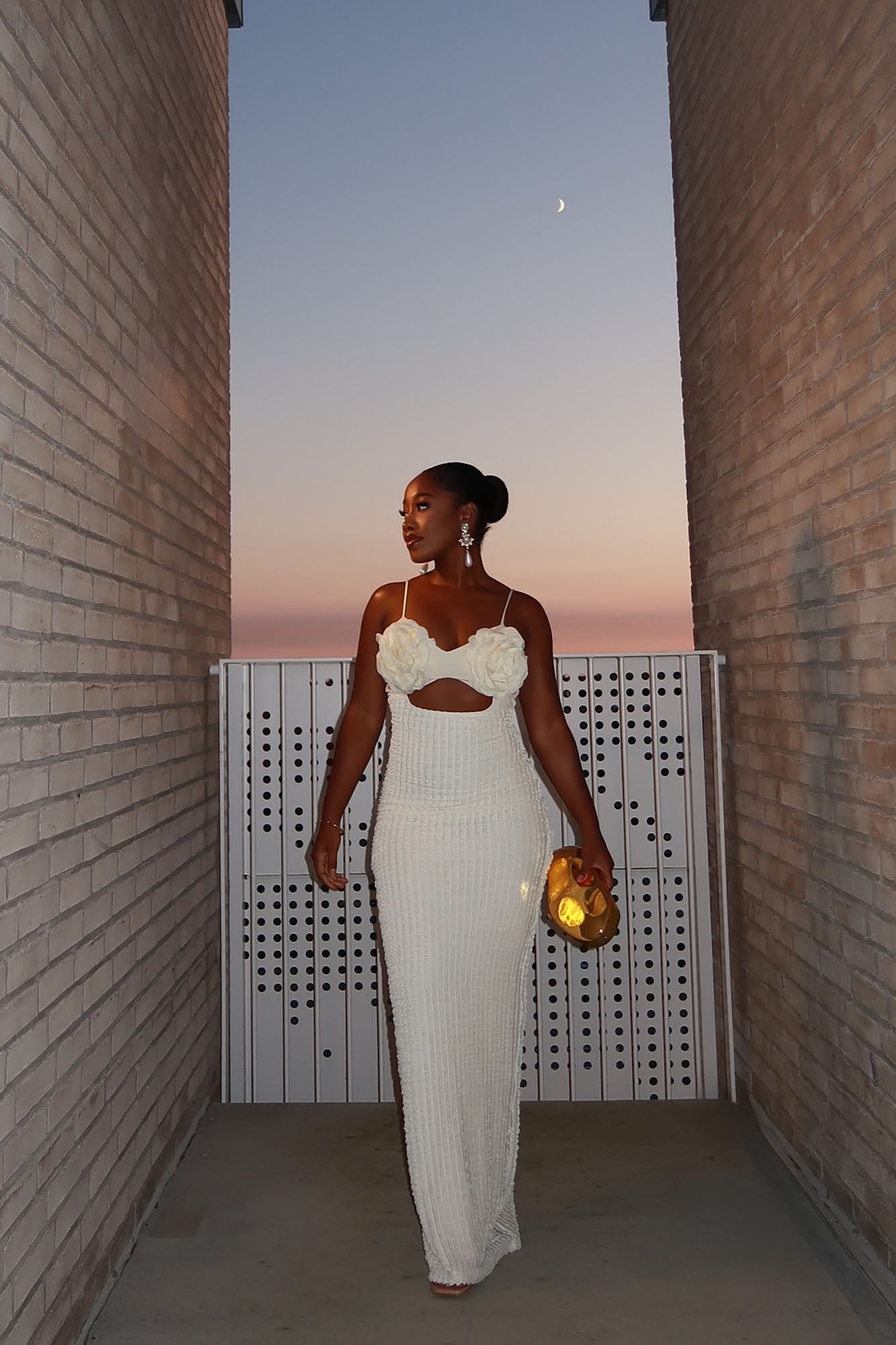 Mara Textured Maxi Dress - Cream