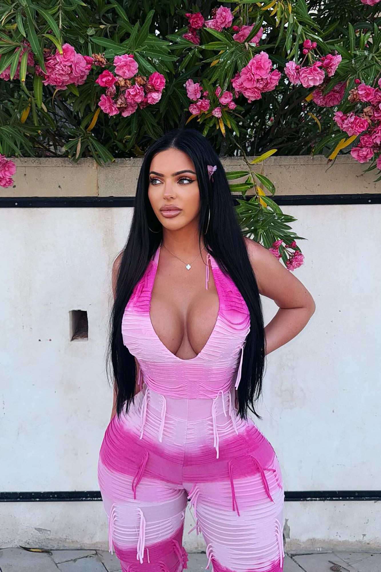 Had You Figured Out Distressed Jumpsuit - Pink