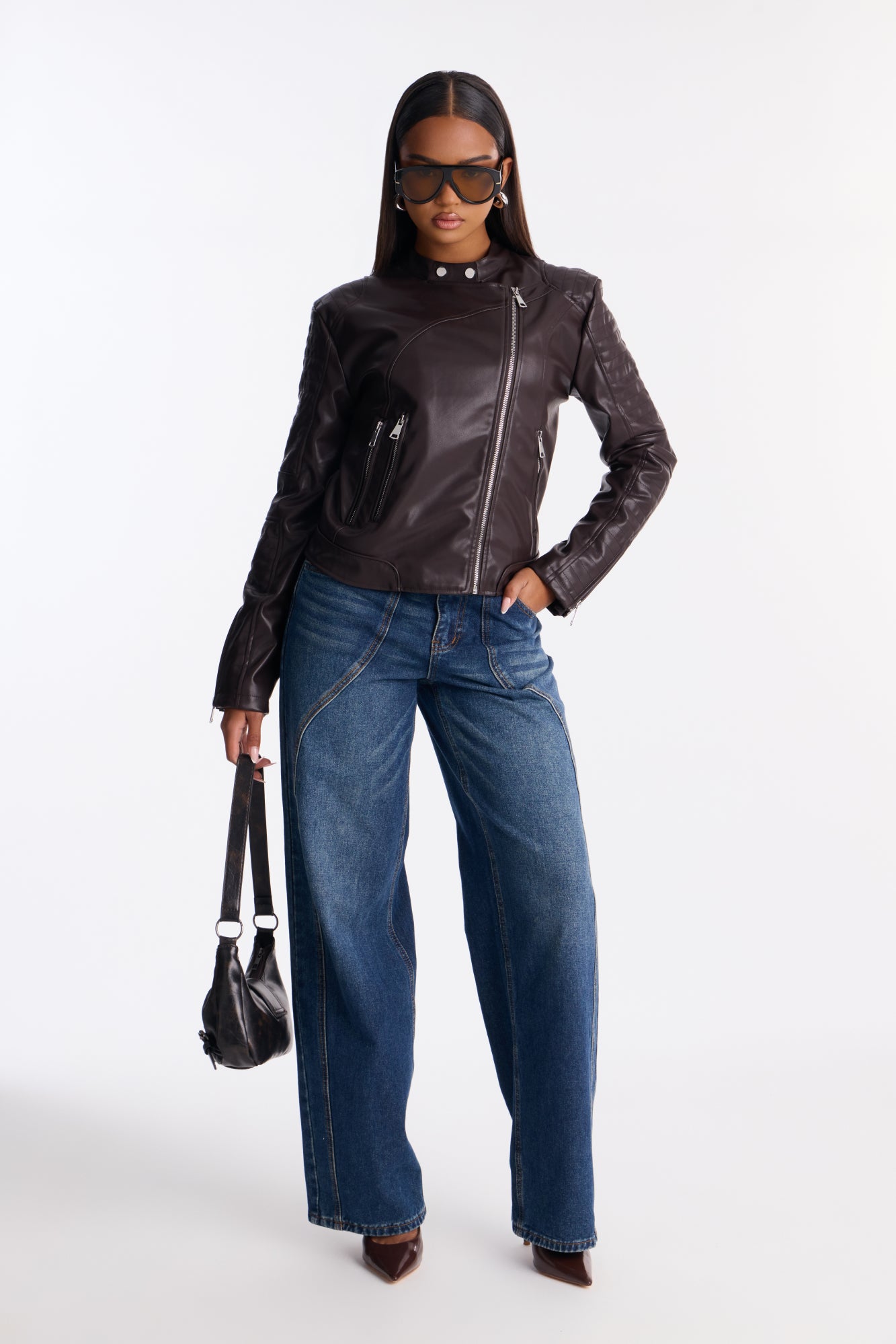 Mariah Moto Jacket - Chocolate