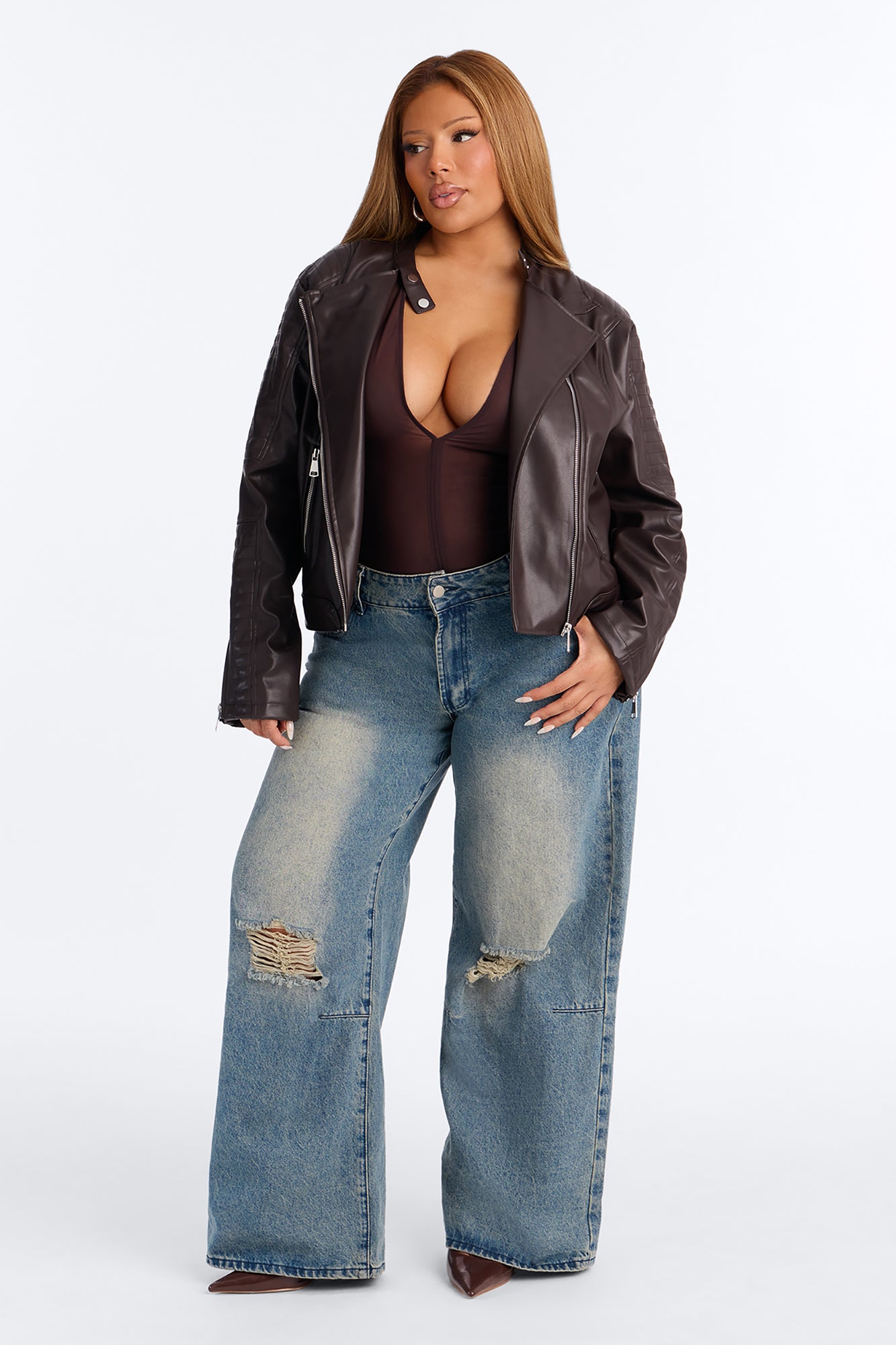 Mariah Moto Jacket - Chocolate
