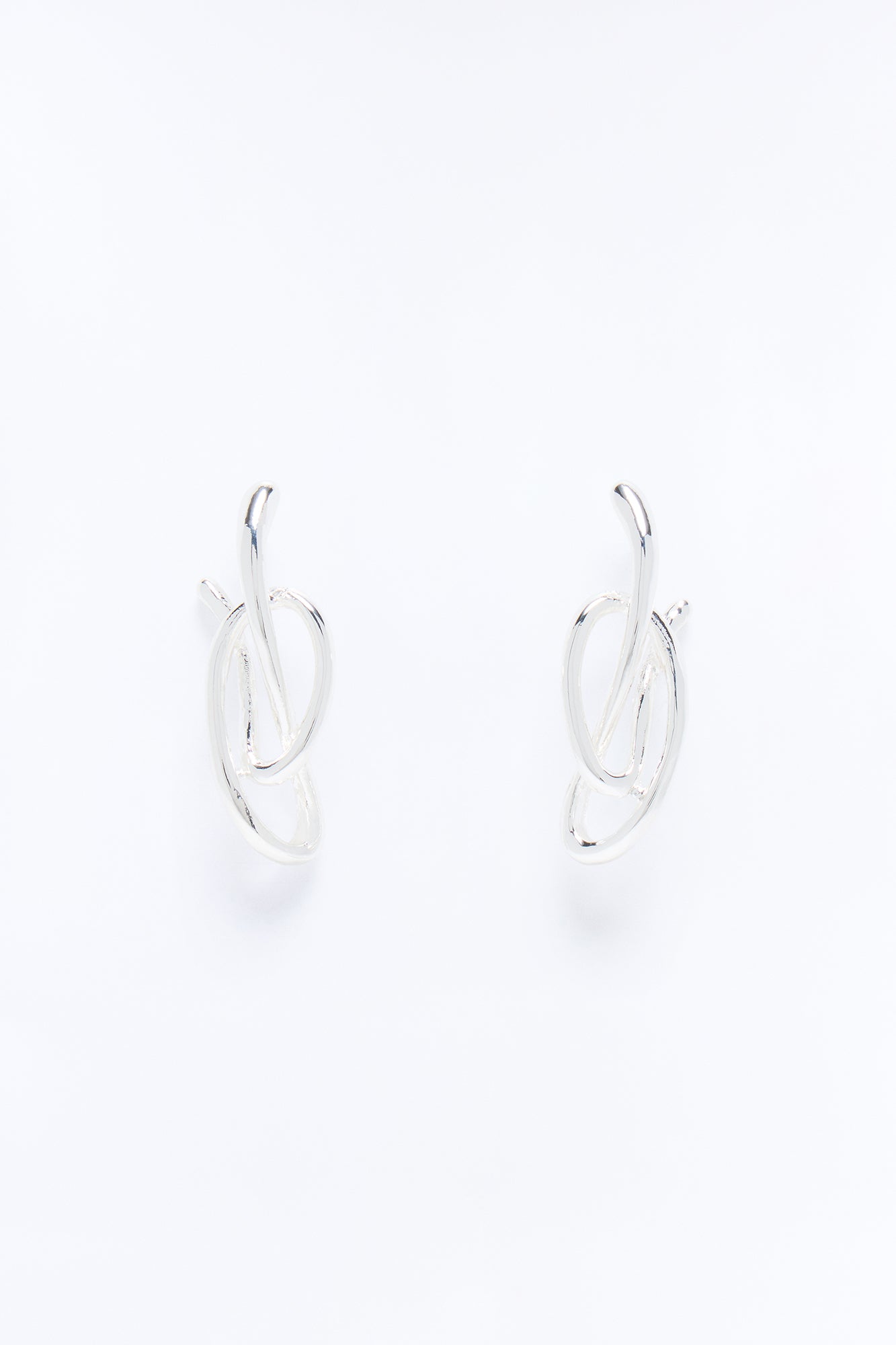 No Words Drop Earrings - Silver
