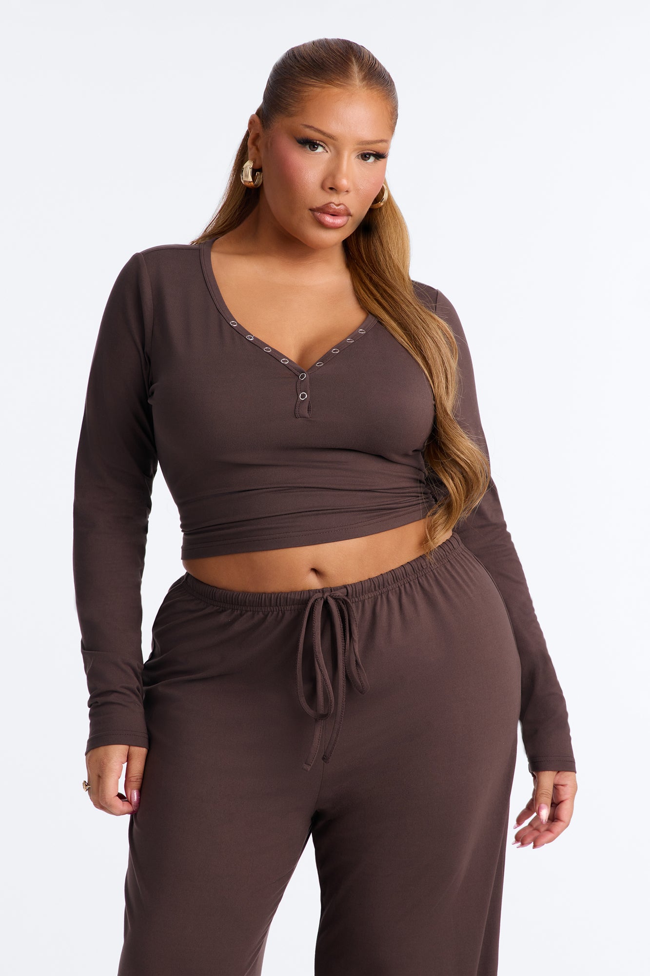 Lazy Morning Pant Set - Chocolate