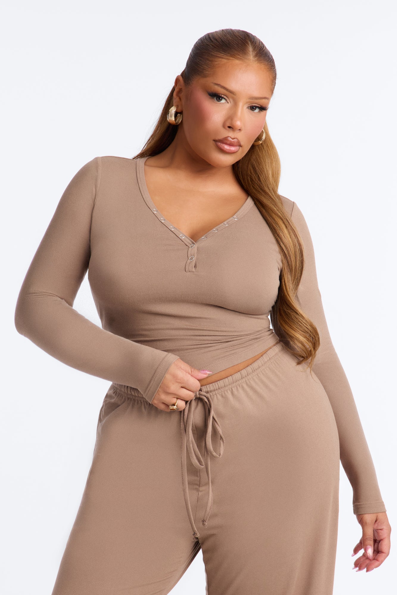 Lazy Morning Pant Set - Taupe