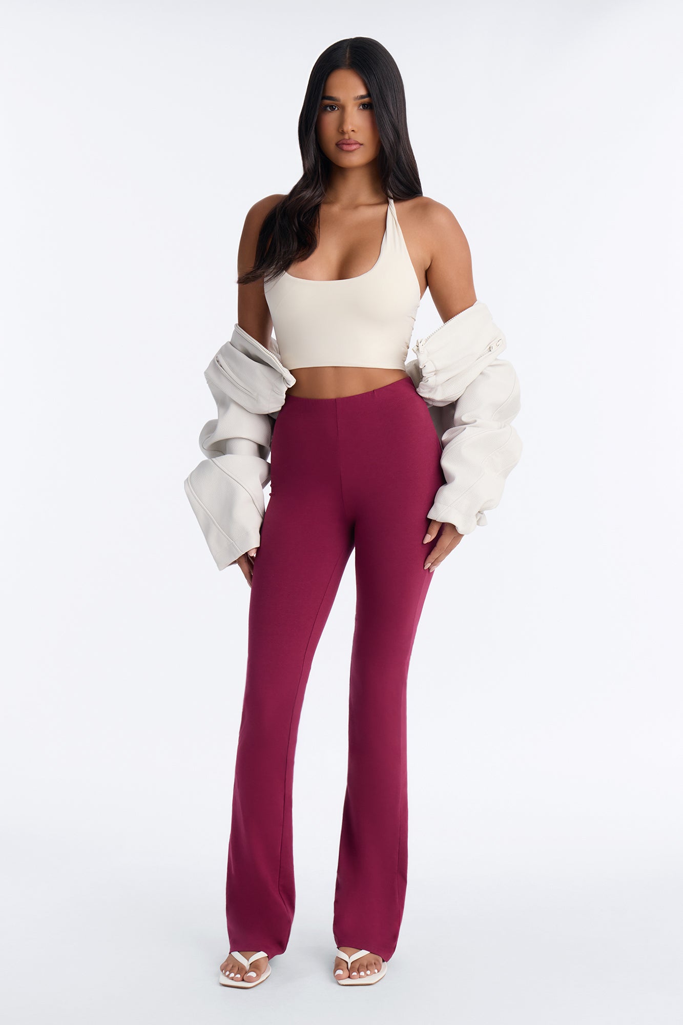 Tall Adriana Flare Pant - Burgundy