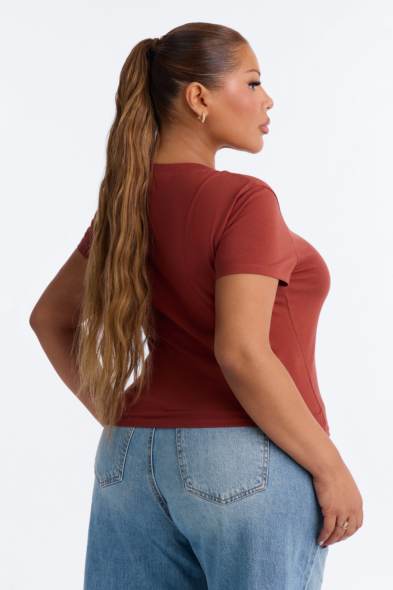 Alyssa Crew Neck Top - Spice