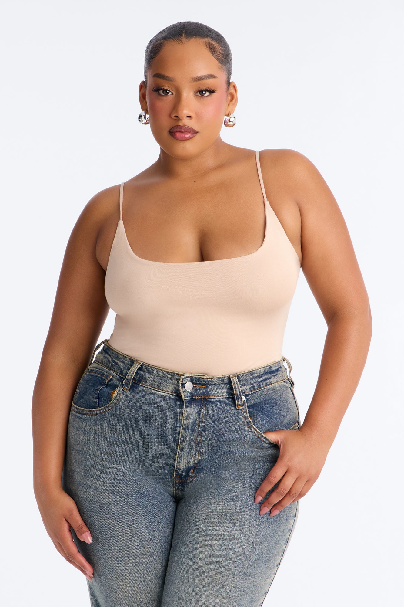 Kiana Double Lined Jersey Cami - Sand
