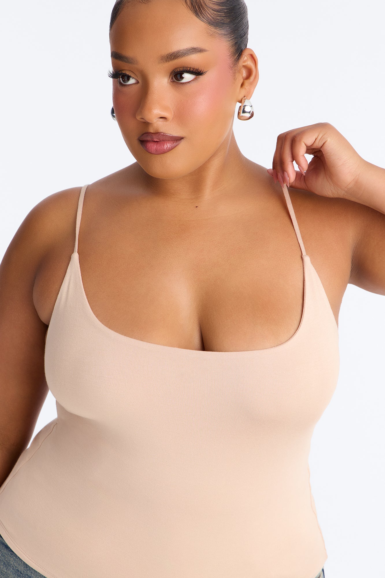 Kiana Double Lined Jersey Cami - Sand
