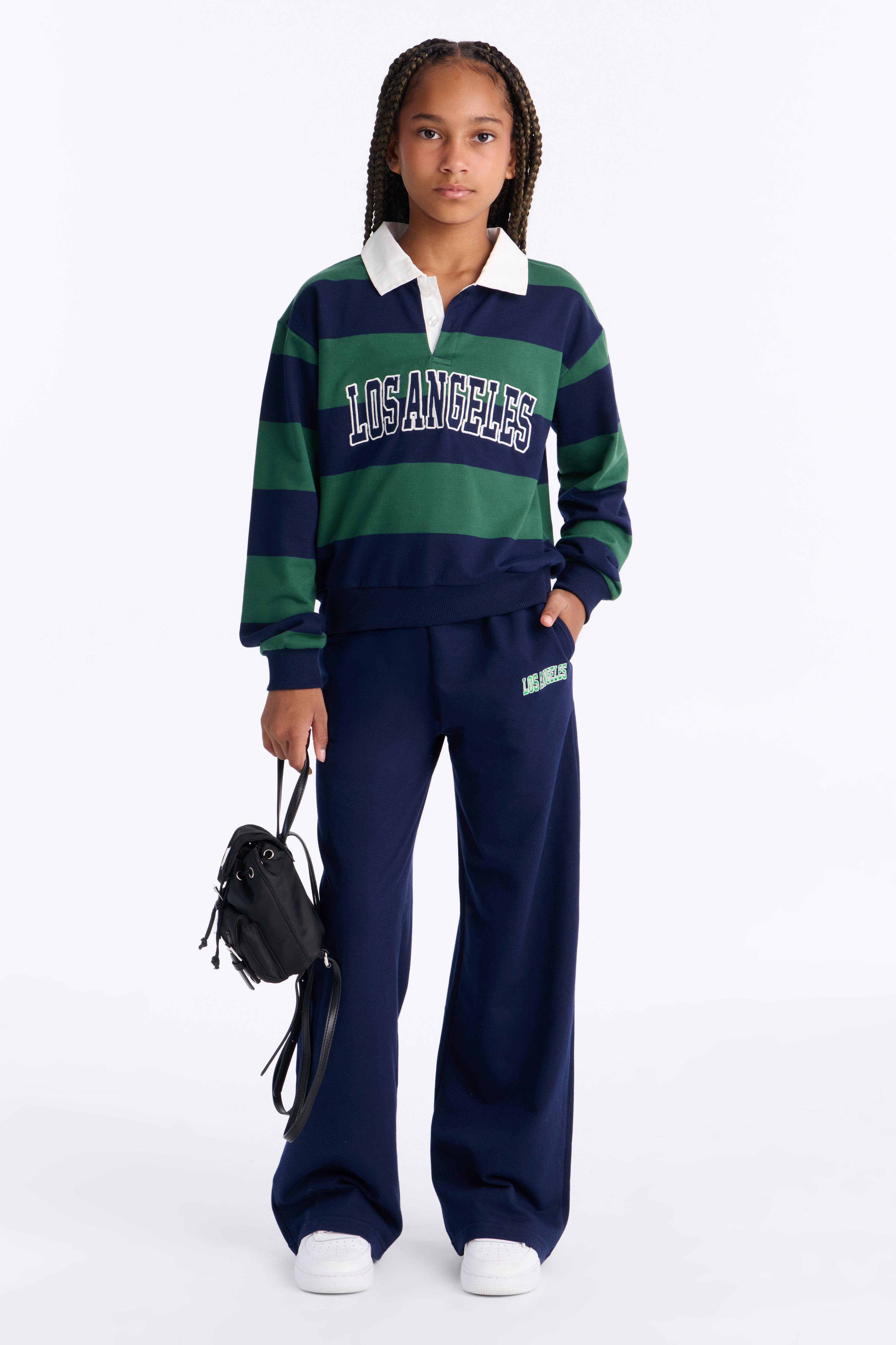 Mini Sporty Day Wide Leg Pant Set - Hunter