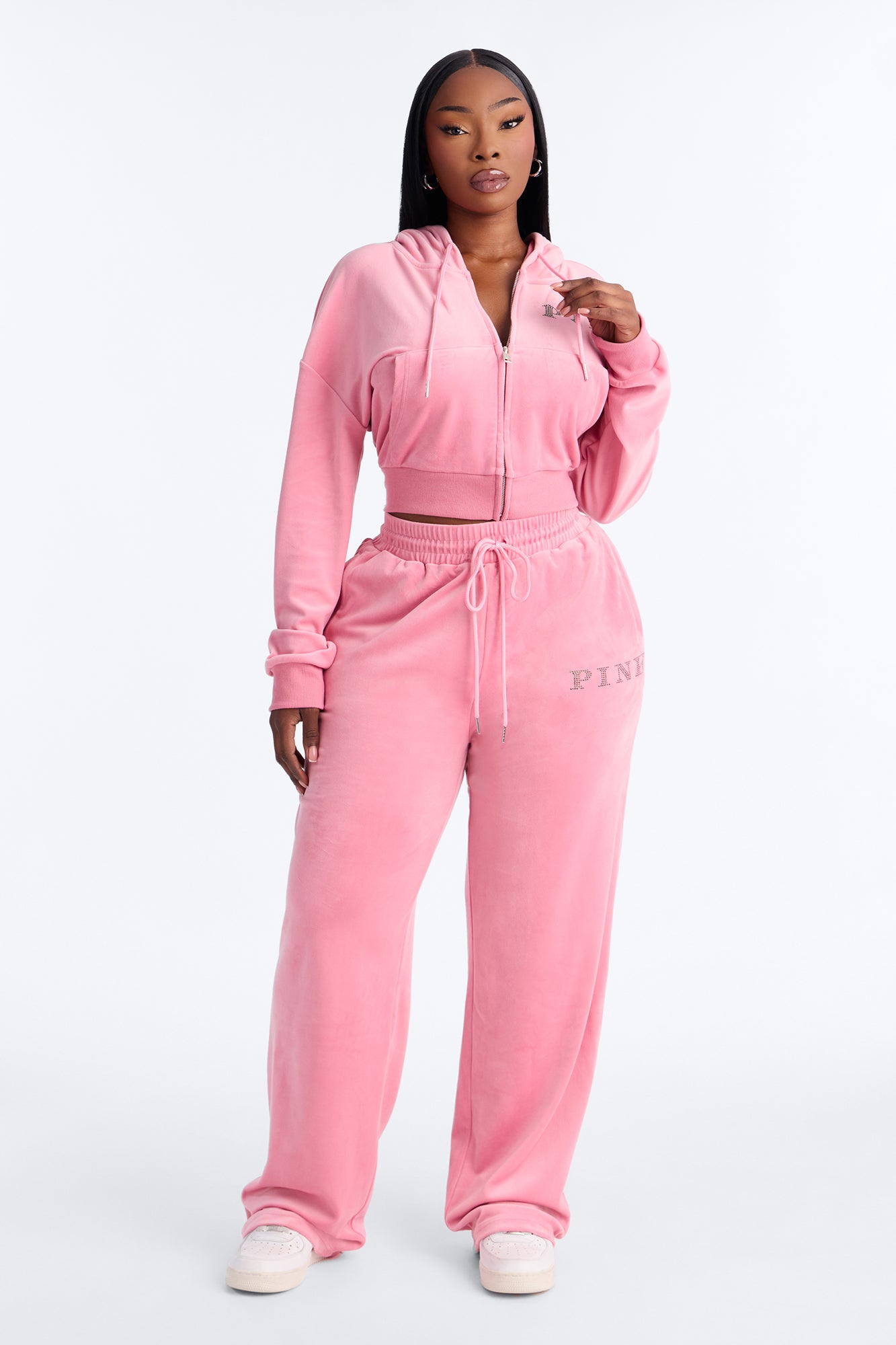 PINK London That Girl Zip-Up Sweatshirt - Pink