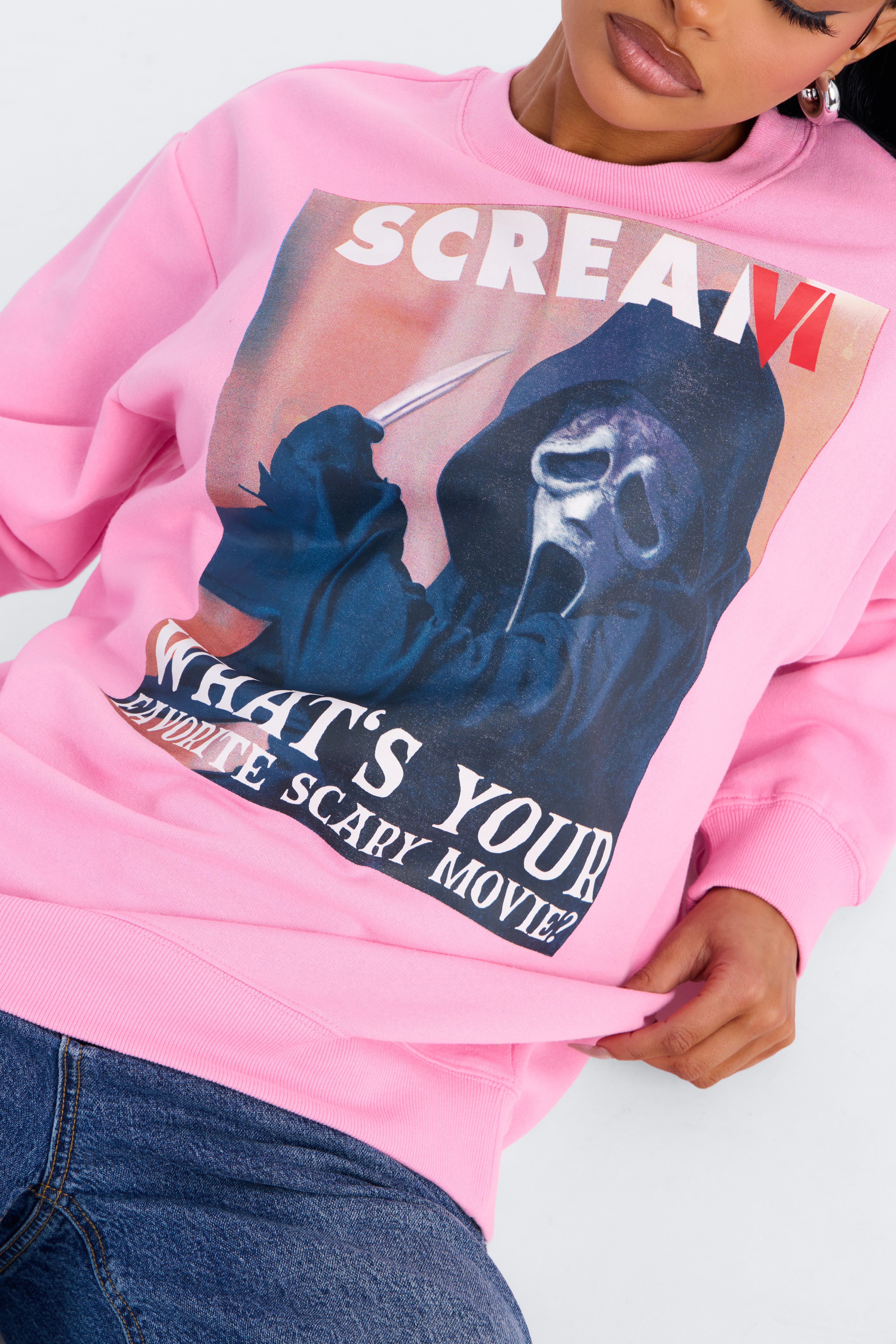 Scream Crew Sweatshirt - Pink