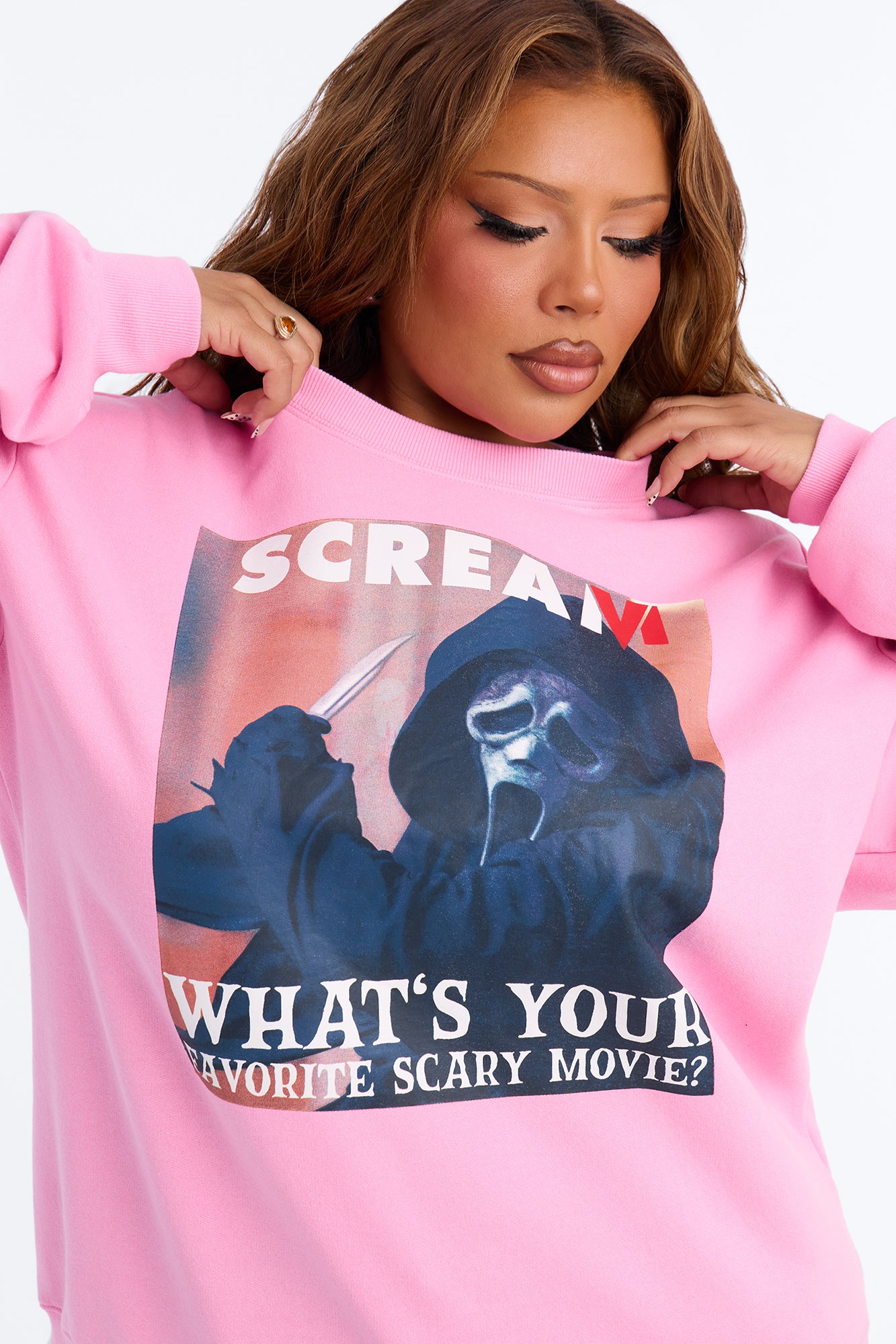 Scream Crew Sweatshirt - Pink