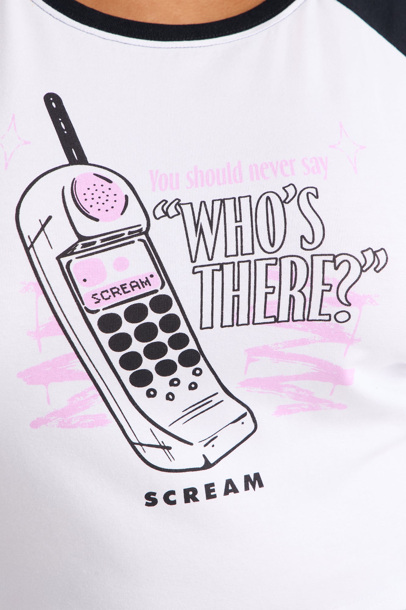 Scream Phone Raglan Baby Tee - White