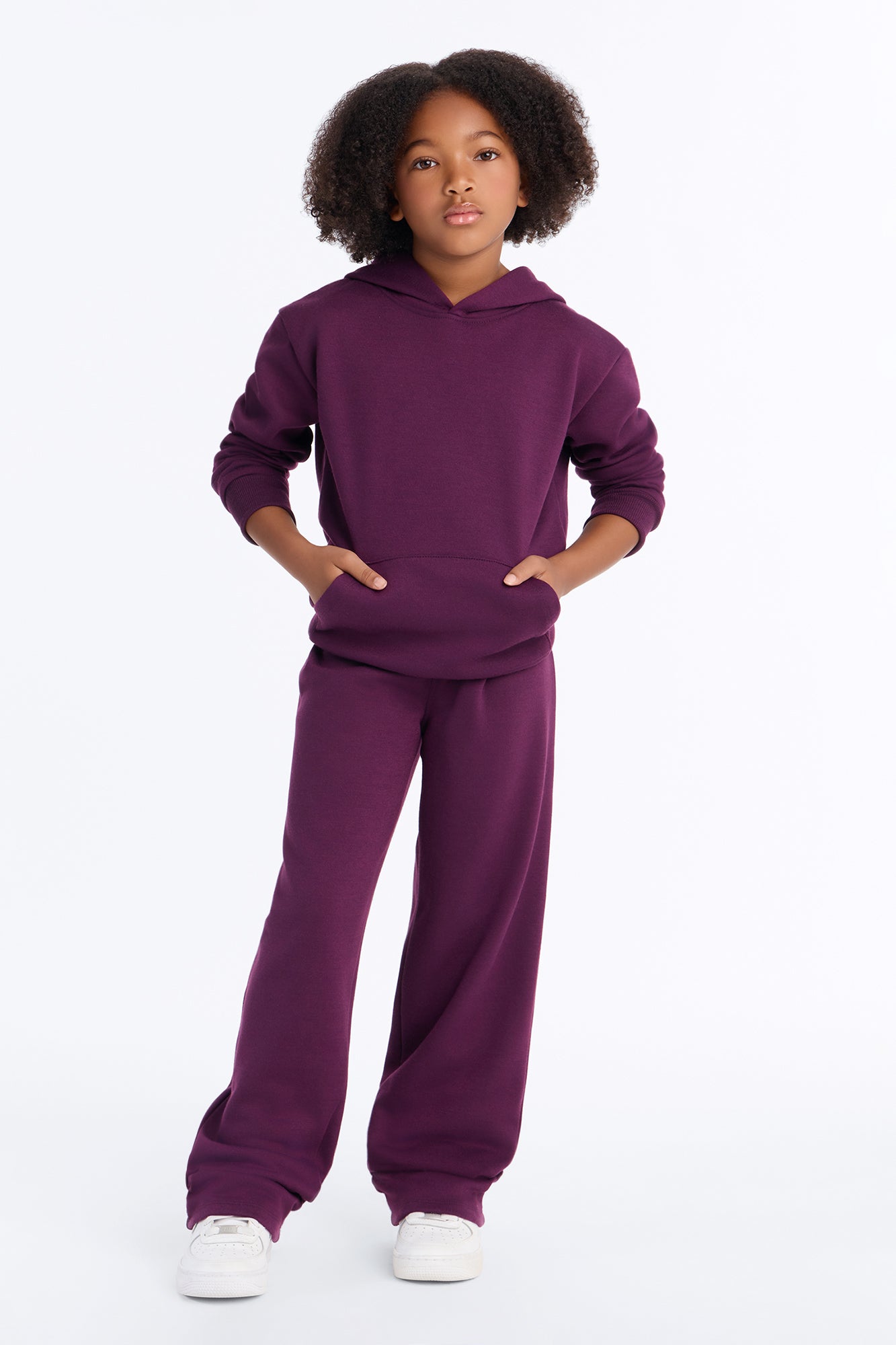 Mini Figure It Out Fleece Pant Set - Plum