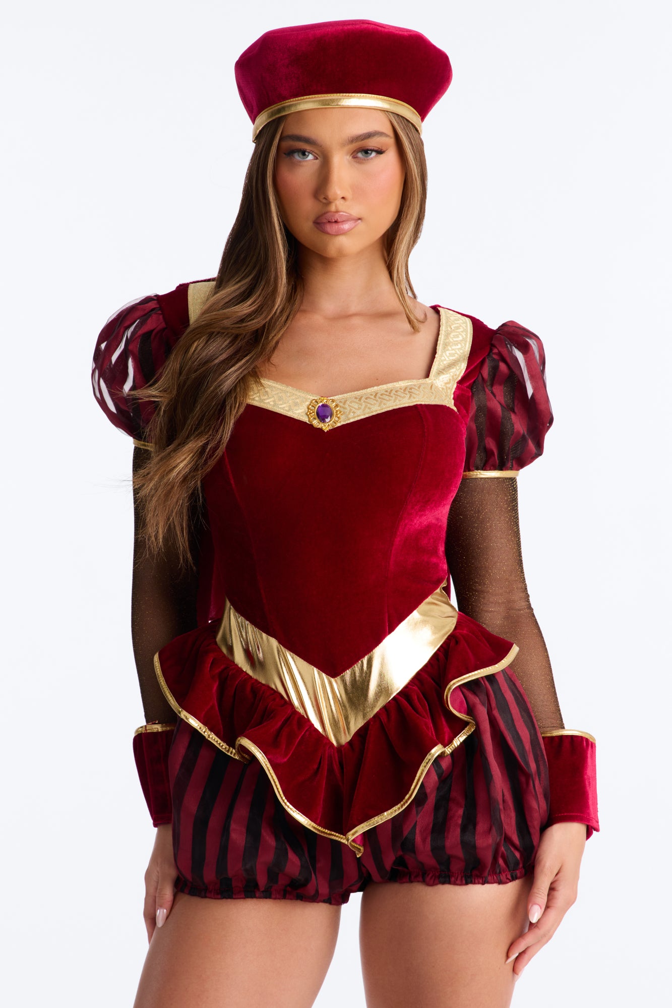 Tempting Tiny Tyrant 3 Piece Costume Set - Burgundy
