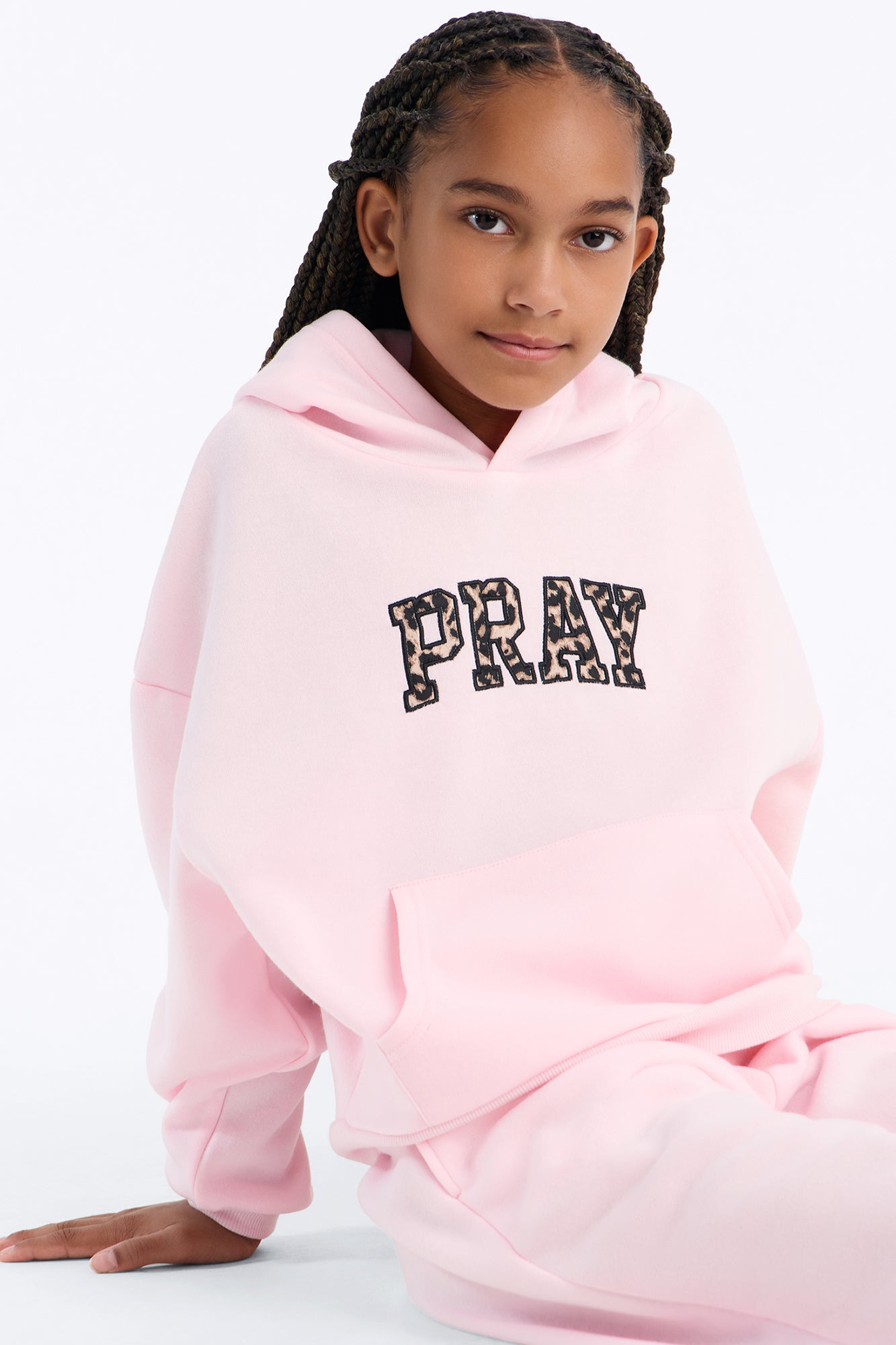 Mini Pray Wide Leg Pant Set - Light Pink