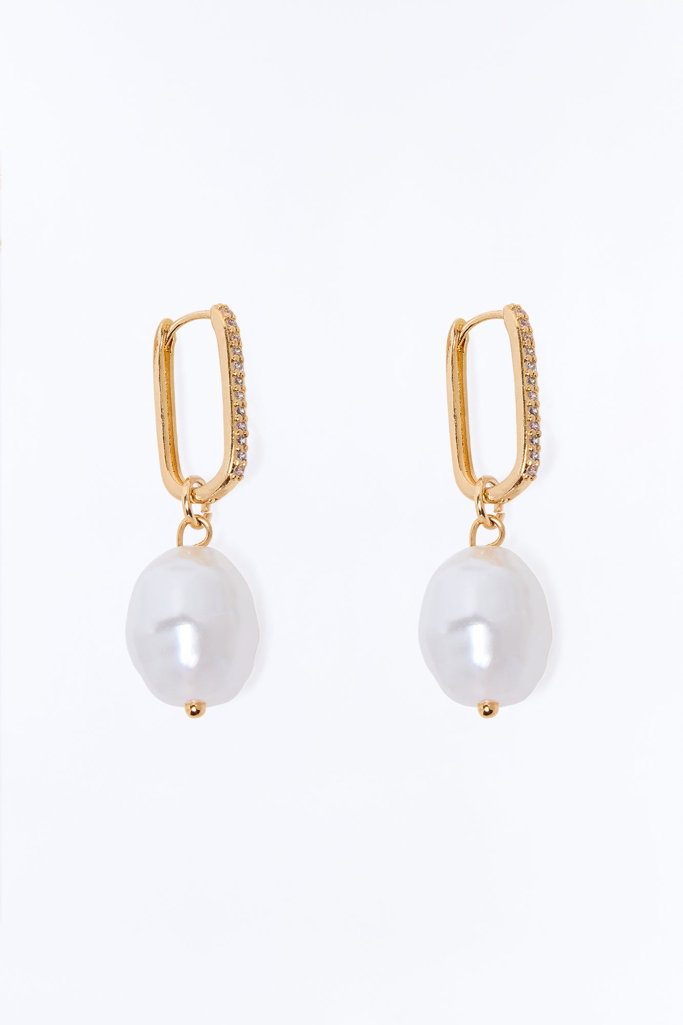 Amelia Pearl Drop Earrings - Gold