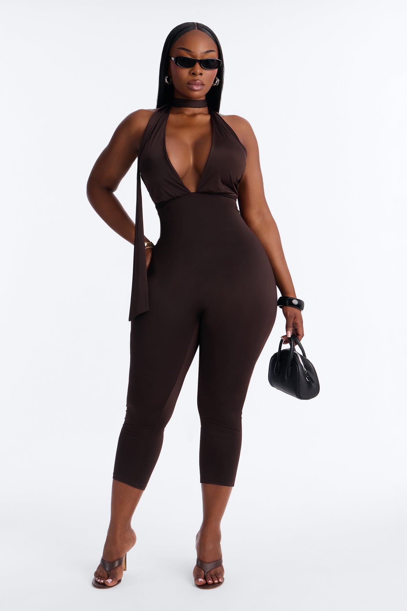 Arlene Capri Jumpsuit - Brown